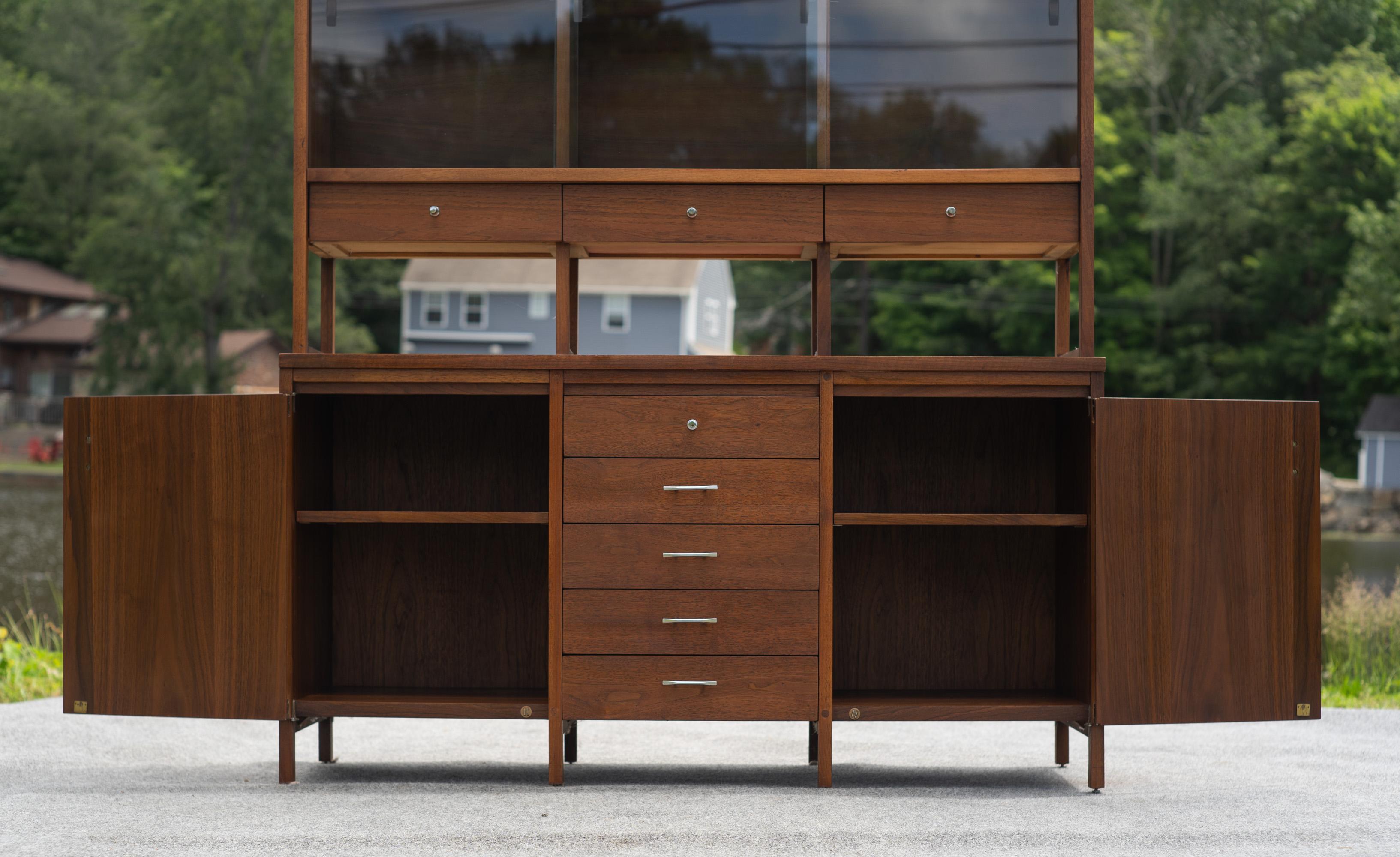 Paul McCobb for Lane Delineator Walnut & Rosewood Cabinet & Bookshelf 271-62/63 For Sale 10