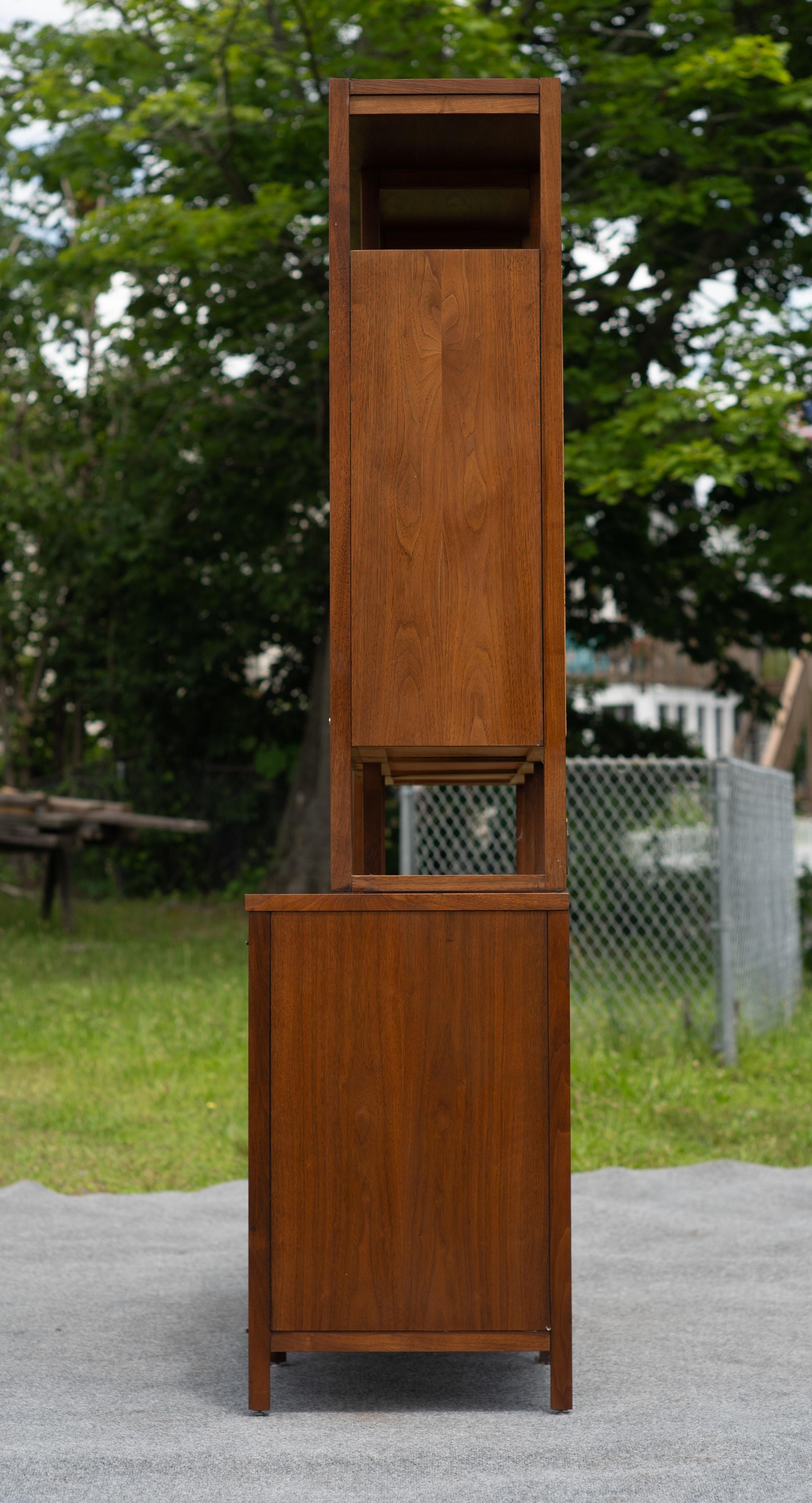 Paul McCobb for Lane Delineator Walnut & Rosewood Cabinet & Bookshelf 271-62/63 For Sale 1