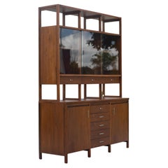 Paul McCobb for Lane Delineator Walnut & Rosewood Cabinet & Bookshelf 271-62/63