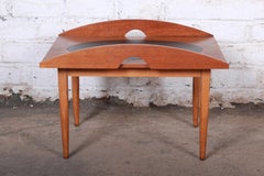 Paul McCobb for Lane Mid-Century Modern Walnut and Leather Occasional Side Table