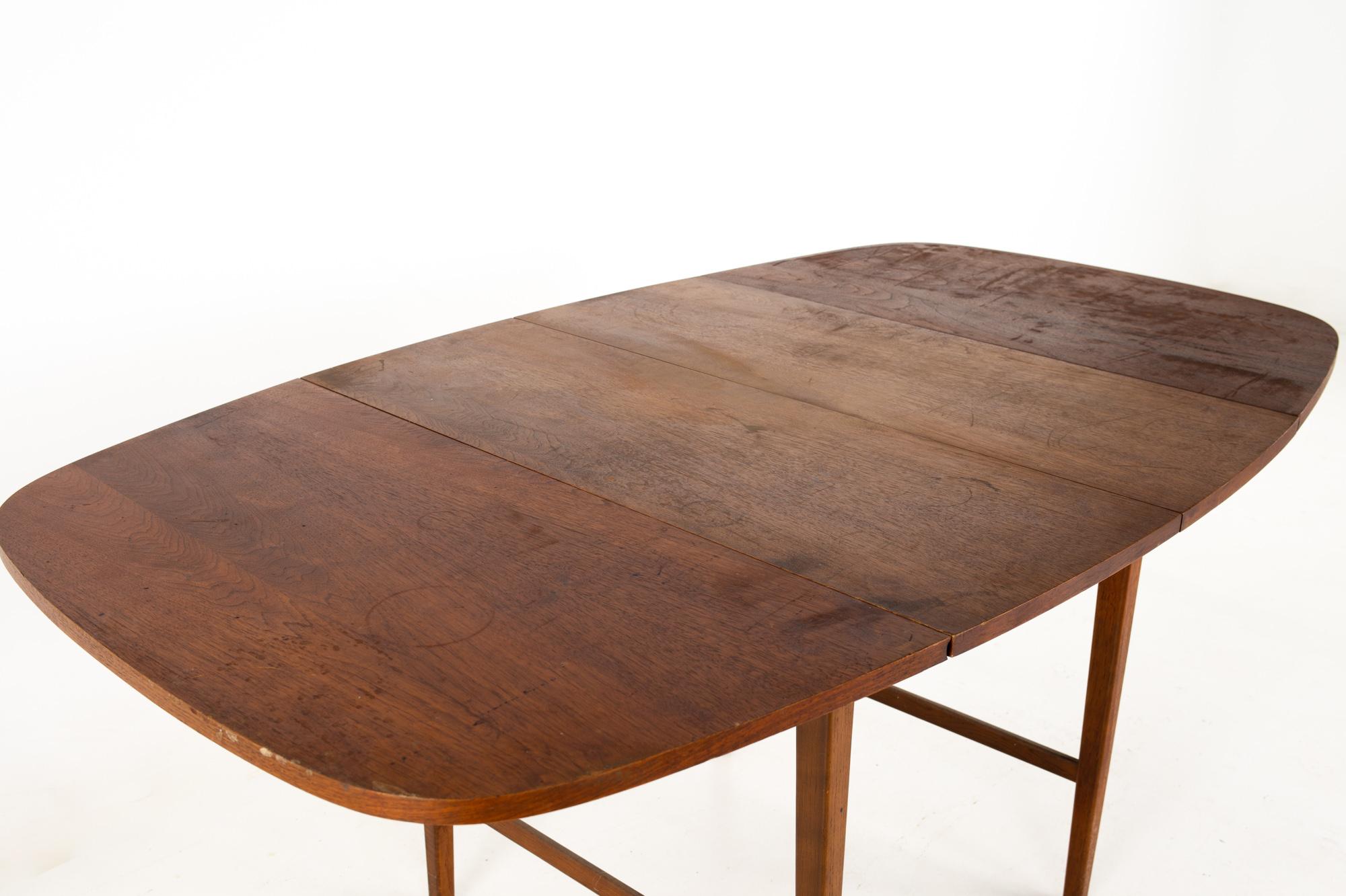 Paul McCobb for Lane Mid Century Walnut Drop-Leaf Dining Table For Sale 1