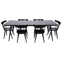 Paul McCobb for Planner Group Ebonized Extension Dining Table & Six Chairs