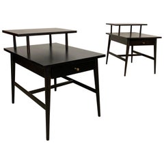 Paul McCobb For Planner Group Ebonized Step End Tables