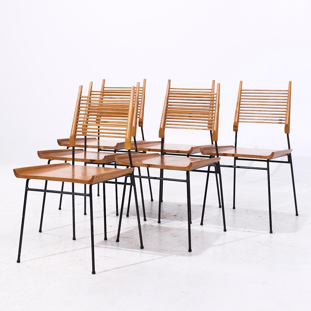 Mid-Century moderno Paul McCobb per Planner Group Sedie da pranzo a pala in acero e ferro - Set di 6 in vendita