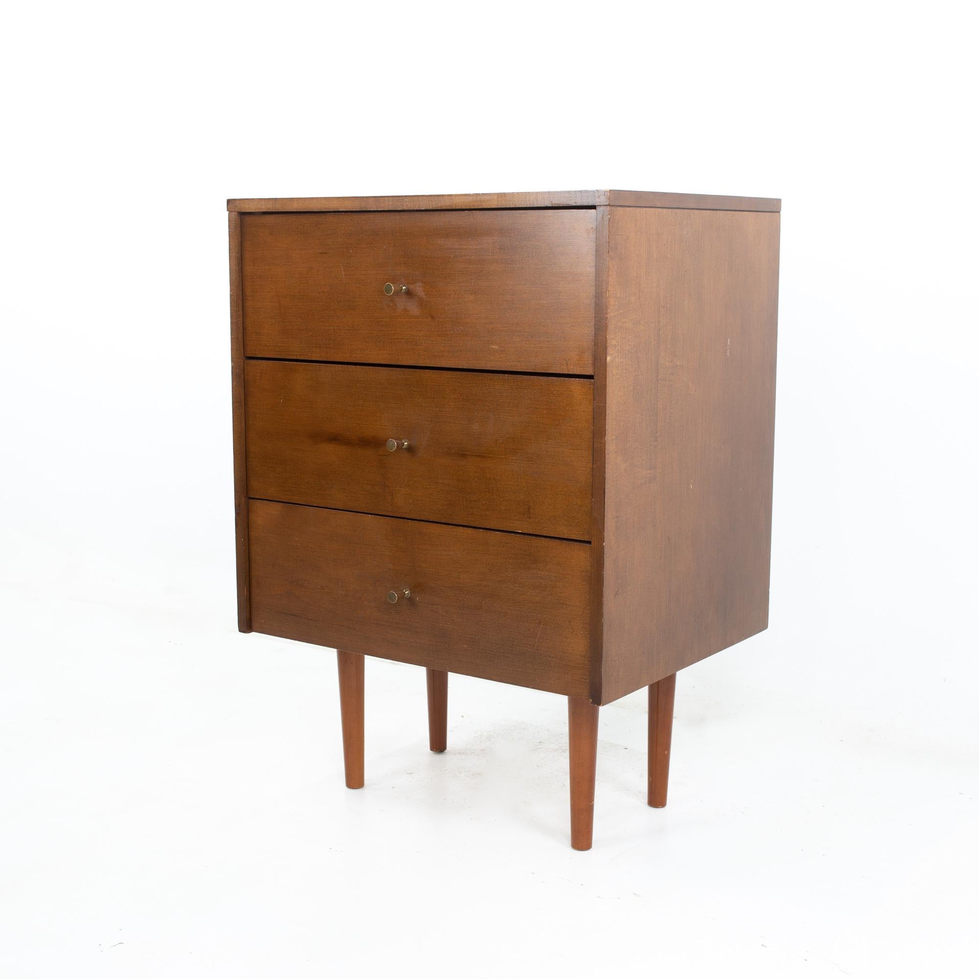 Paul McCobb for Planner Group mid century 3 drawer nightstand dresser chest
Nightstand measures: 24 wide x 18 deep x 34 inches high

All pieces of furniture can be had in what we call restored vintage condition. That means the piece is restored