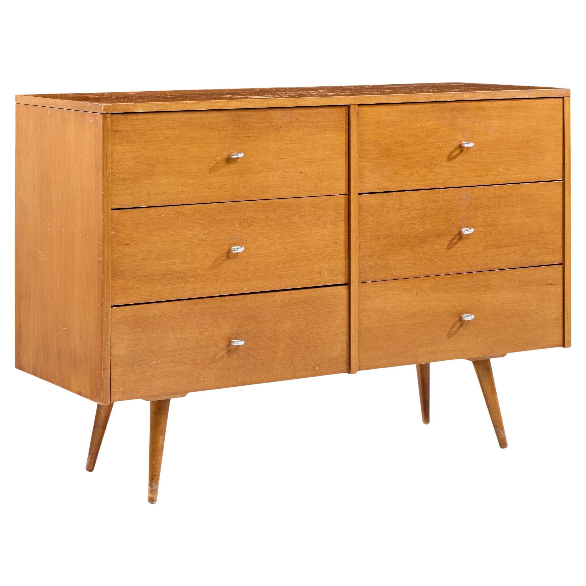 Paul McCobb per Planner Group Comò basso a 6 cassetti del Medioevo