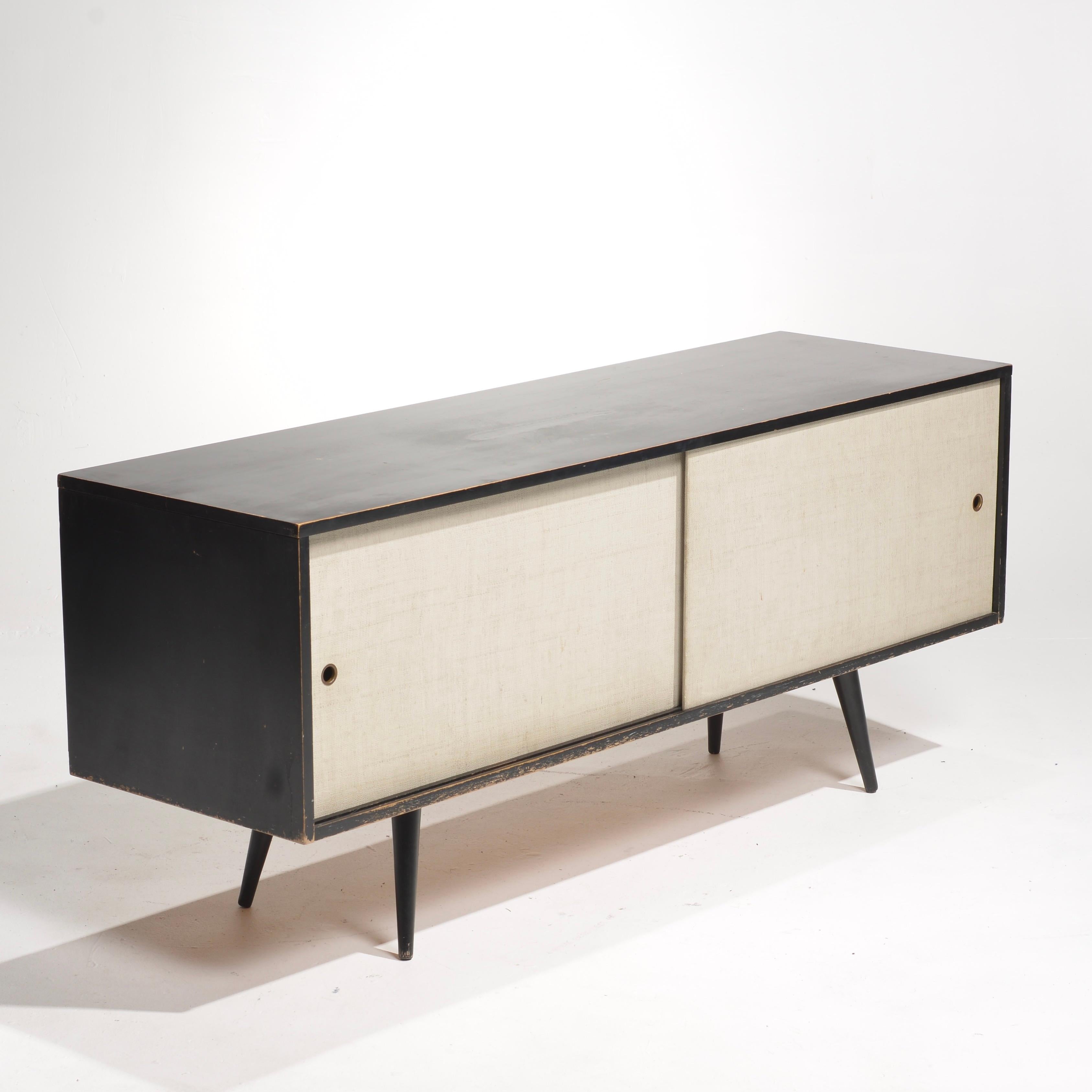 Paul McCobb per Planner Group Credenza bassa di metà secolo in lacca nera in vendita 2