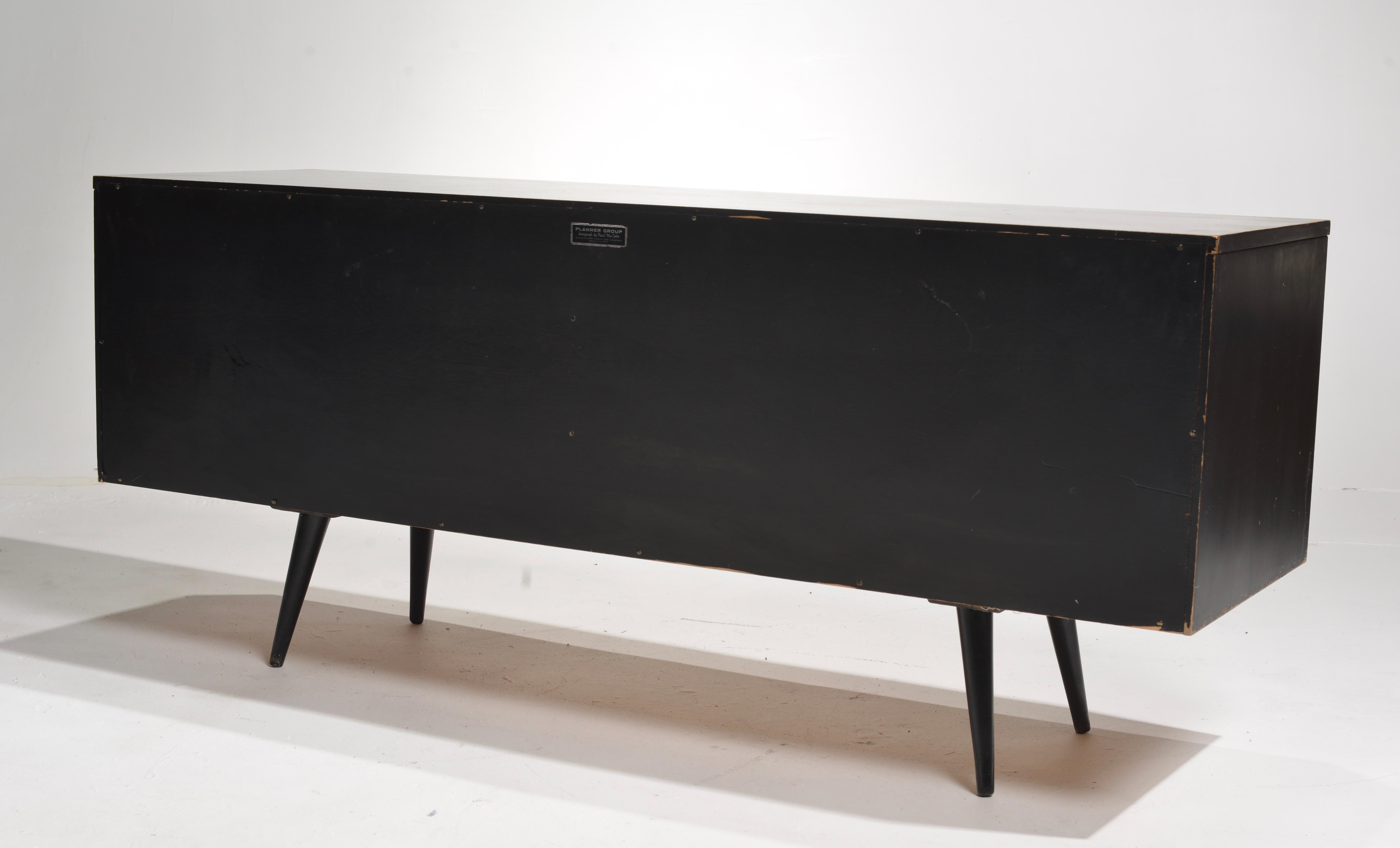 Paul McCobb for Planner Group Mid Century Black Lacquer Low Credenza For Sale 7