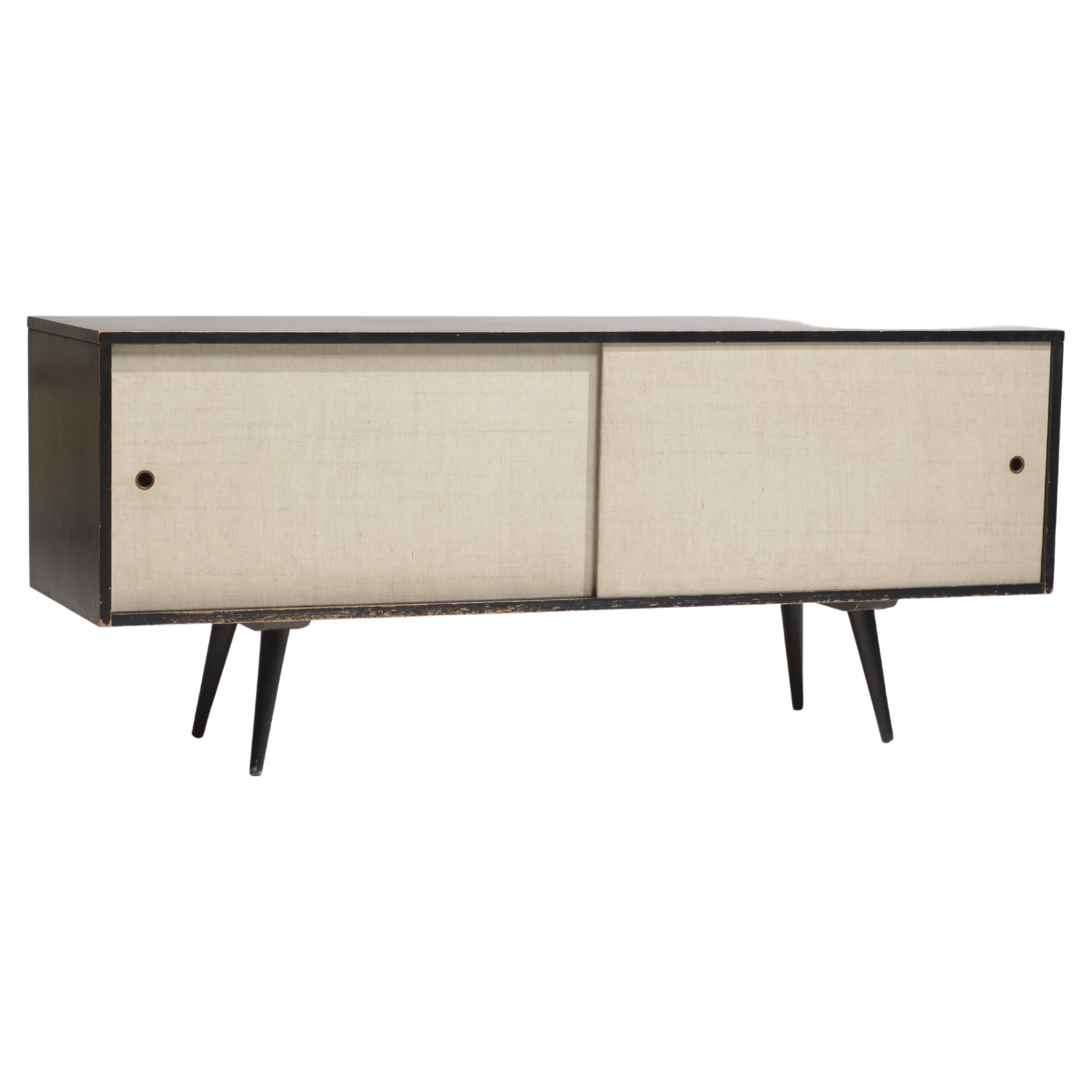 Paul McCobb for Planner Group Mid Century Black Lacquer Low Credenza For Sale