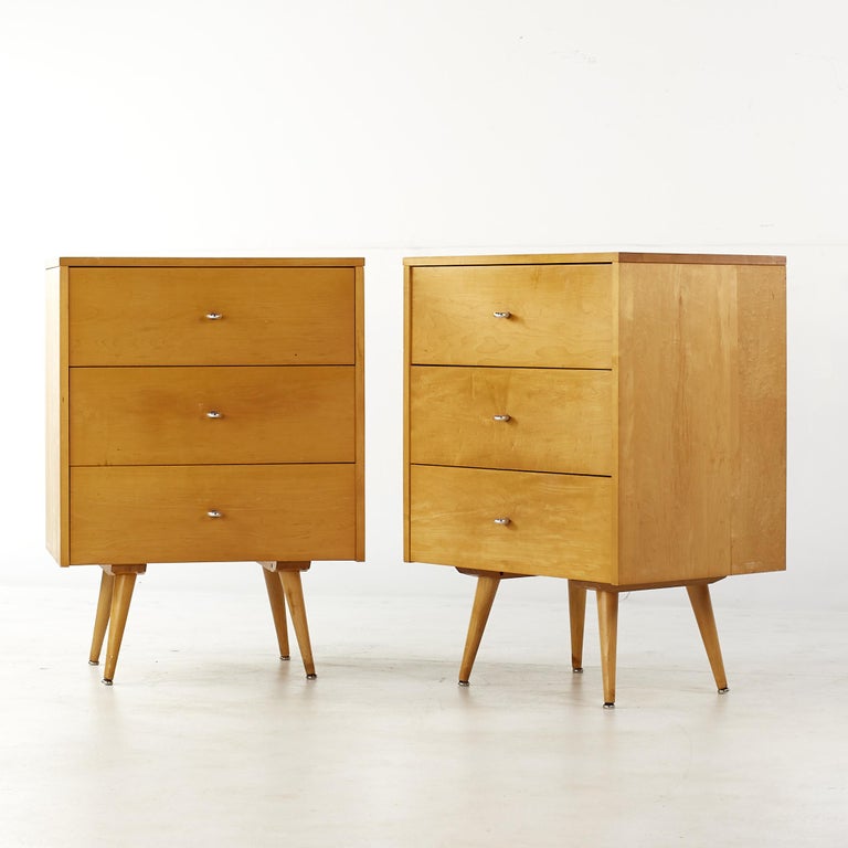 Paul McCobb for Planner Group Mid Century Nightstands, Pair For Sale at 1stDibs