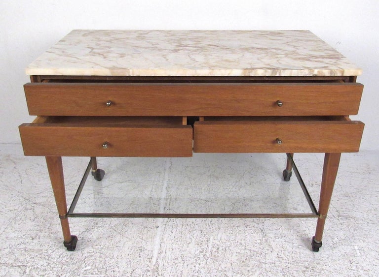 Paul McCobb for The Calvin Group MarbleTop Bar Cart at 1stDibs