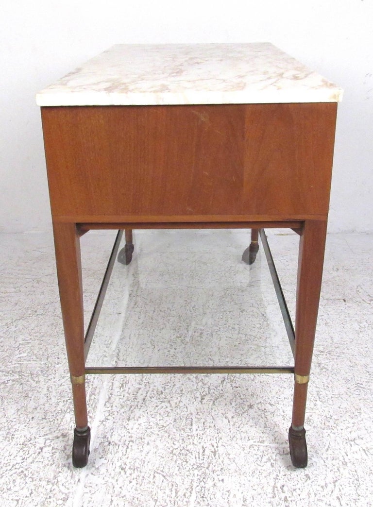 Paul McCobb for The Calvin Group MarbleTop Bar Cart at 1stDibs