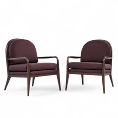 Paul McCobb for Widdicomb Mid Century Walnut Lounge Chairs - Pair