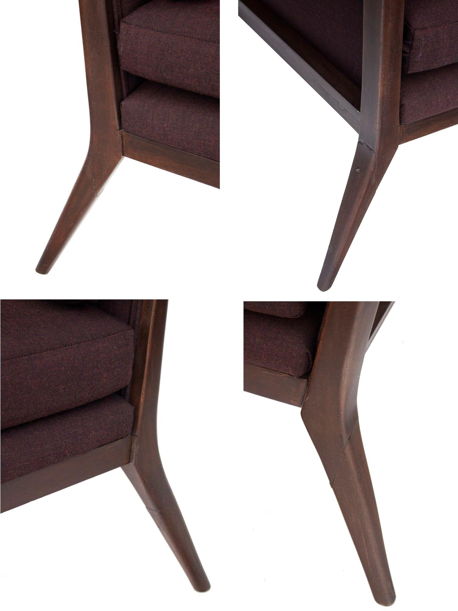 Paul McCobb for Widdicomb Walnut Armchairs, Newly upholstered For Sale 4