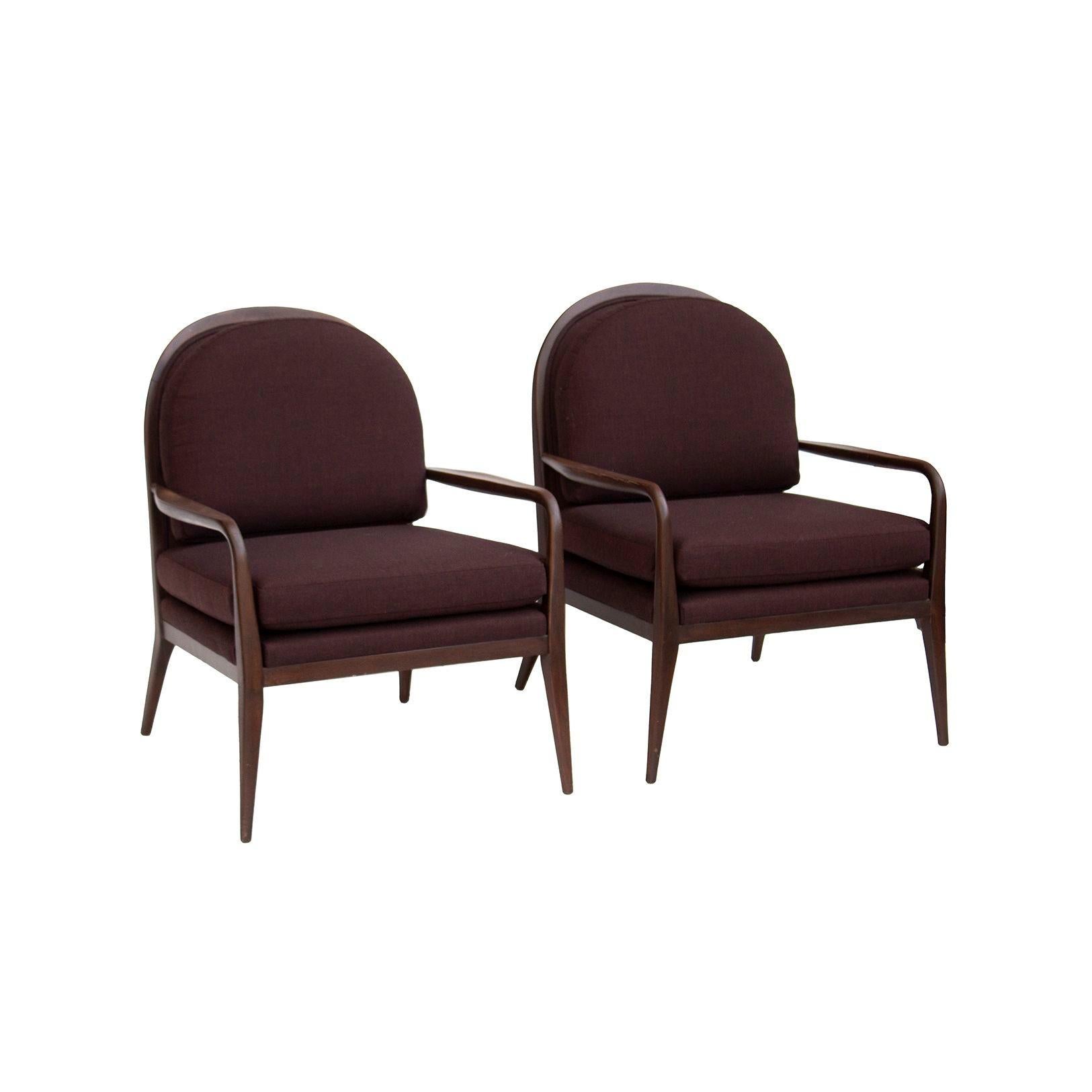 Mid-Century Modern Paul McCobb for Widdicomb Walnut Armchairs, Newly upholstered For Sale