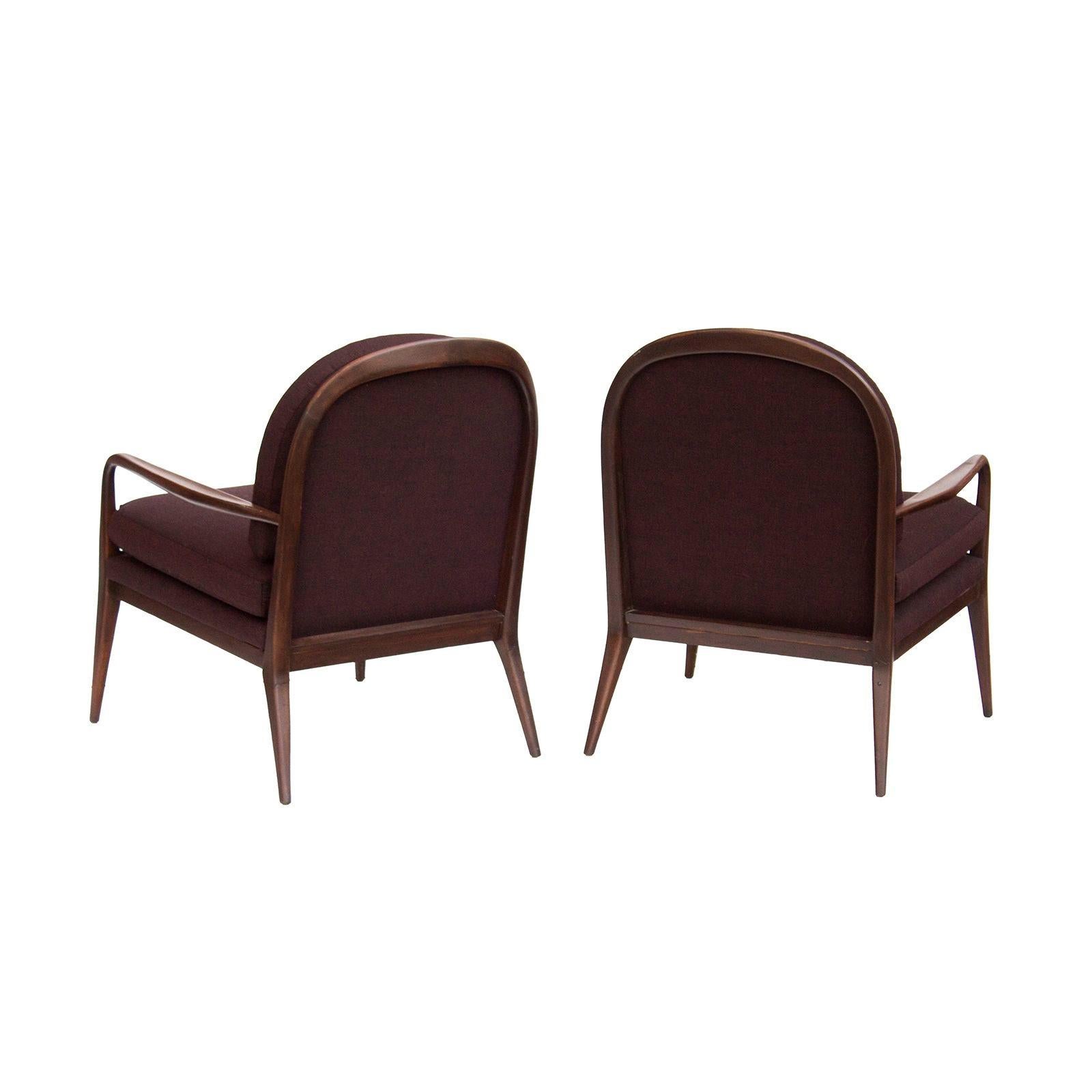 Paul McCobb for Widdicomb Walnut Armchairs, Newly upholstered In Good Condition For Sale In Grand Rapids, MI