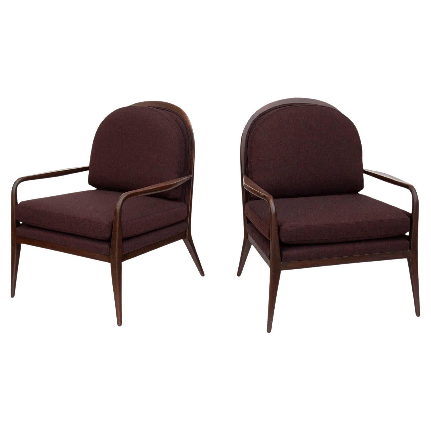 Paul McCobb for Widdicomb Walnut Armchairs, Newly upholstered For Sale