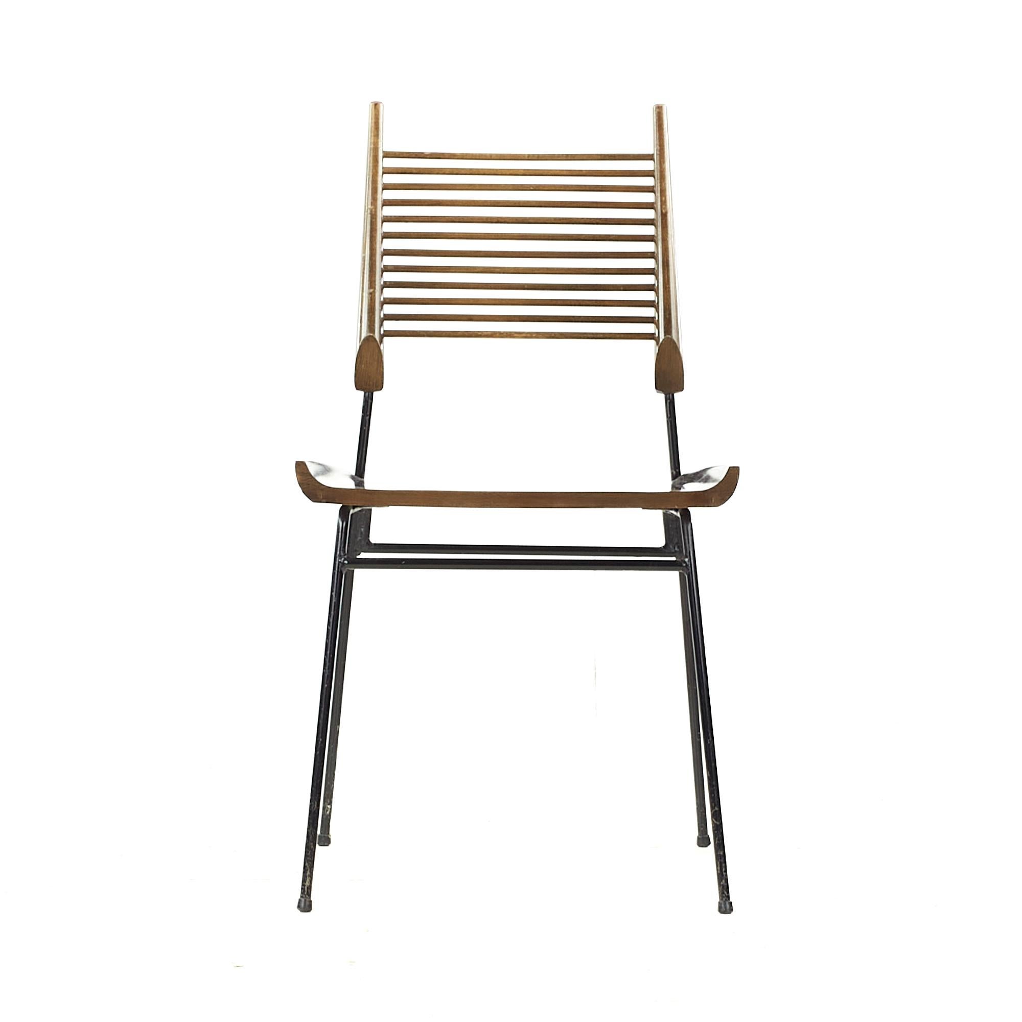 Paul McCobb for Winchendon midcentury maple and iron shovel chair model 1533

This chair measures: 18.25 wide x 21 deep x 33.75 inches high, with a seat height/chair clearance of 17.5 inches

All pieces of furniture can be had in what we call