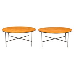 Paul McCobb for Winchendon Planner Group Circular Maple and Iron Coffee Tables