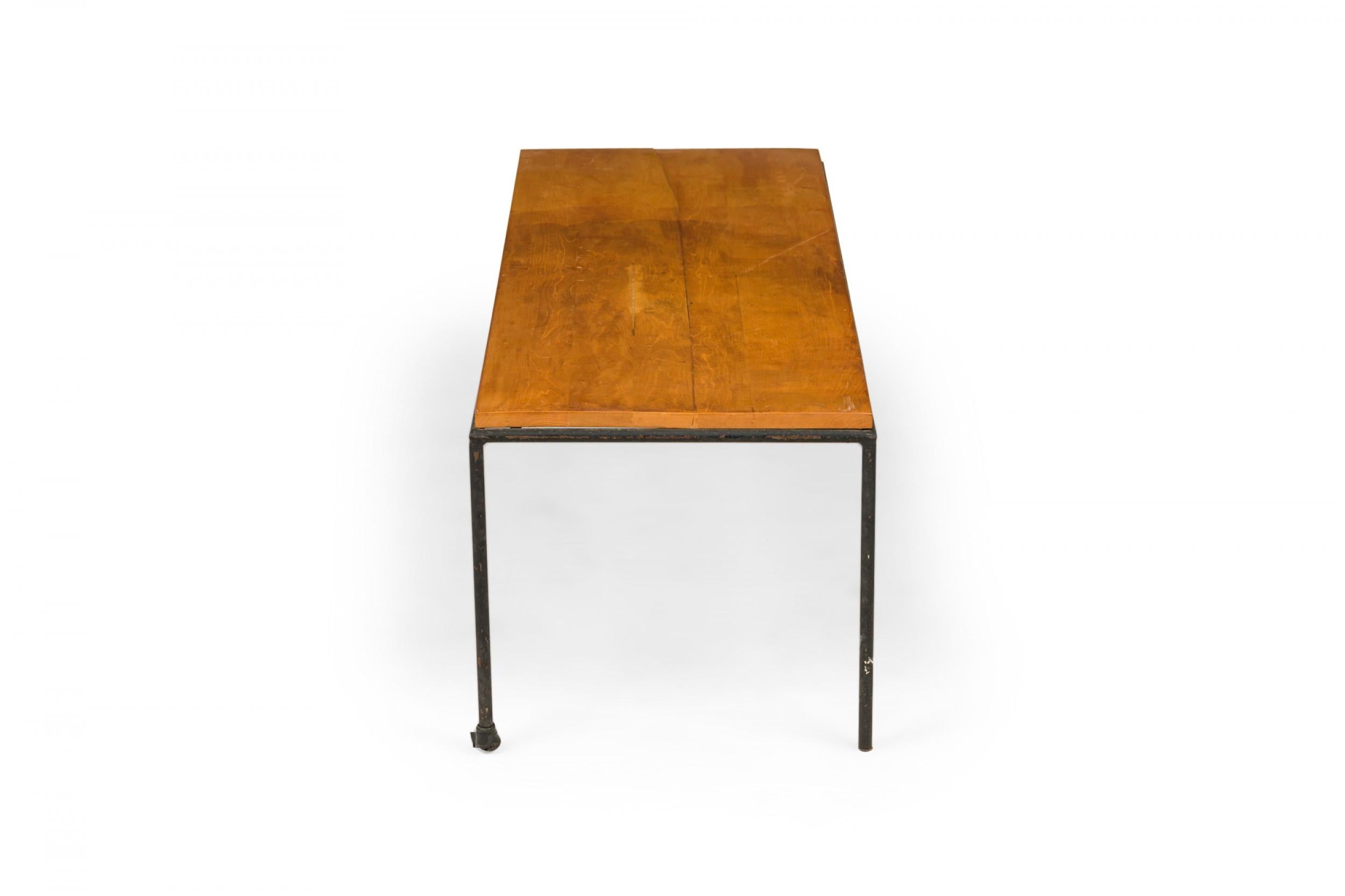 Mid-Century Modern Paul McCobb for Winchendon 'Planner' Wood and Iron Coffee Table / Bench For Sale