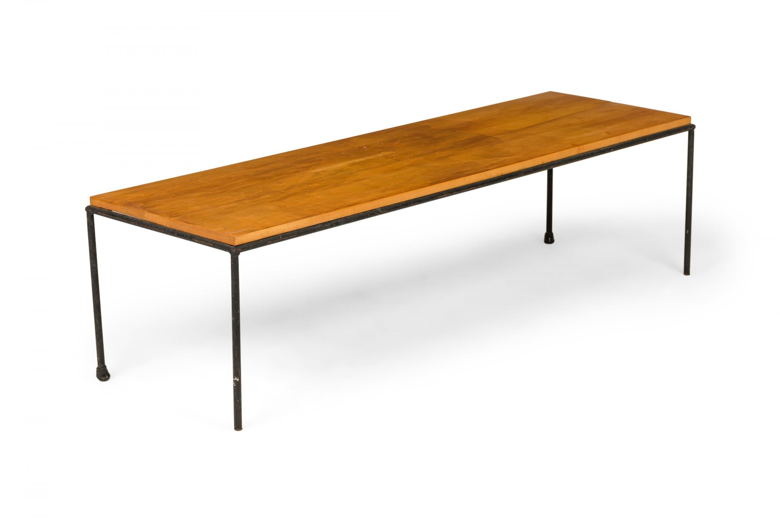 American Paul McCobb for Winchendon 'Planner' Wood and Iron Coffee Table / Bench For Sale