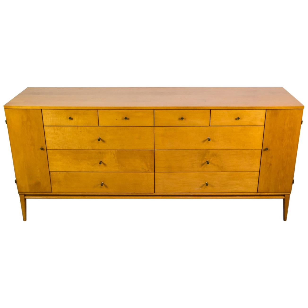 Paul McCobb for Winchendon Twenty-Drawer Chest with Brass Pulls
