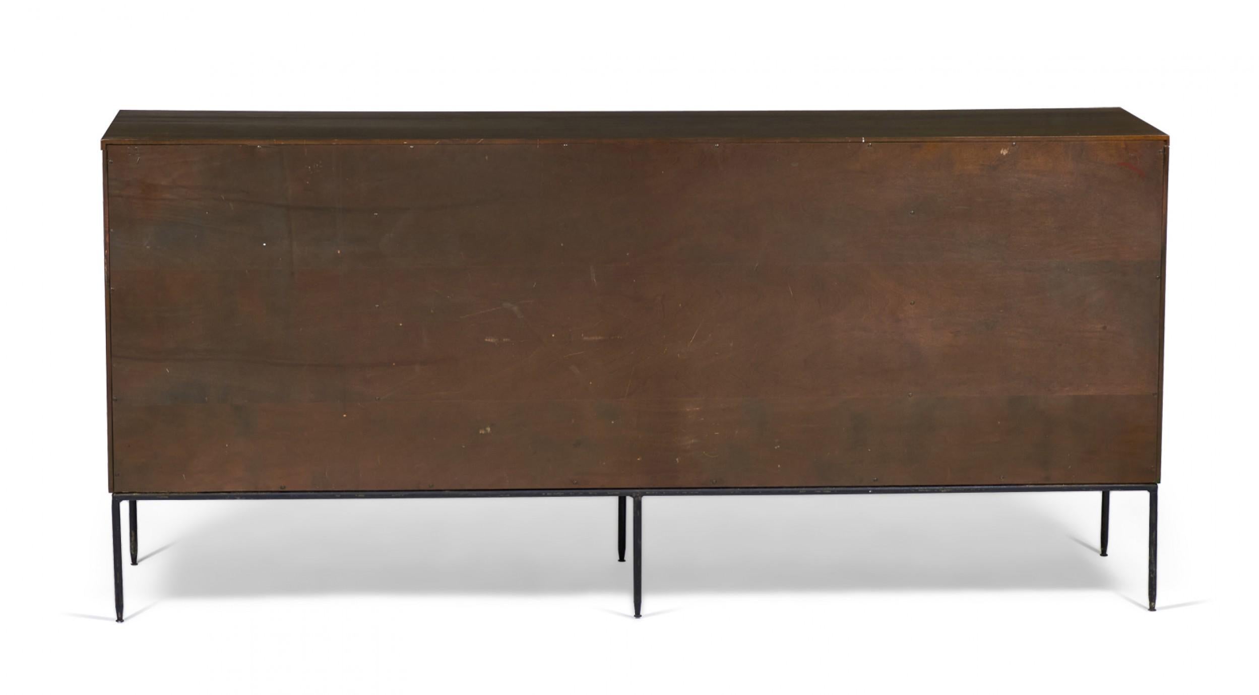 Paul McCobb for Winchendon Twenty Drawer Walnut and Iron Dresser In Good Condition In New York, NY