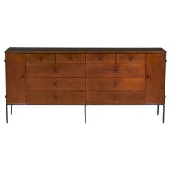 Paul McCobb for Winchendon Twenty Drawer Walnut and Iron Chest Of Drawers