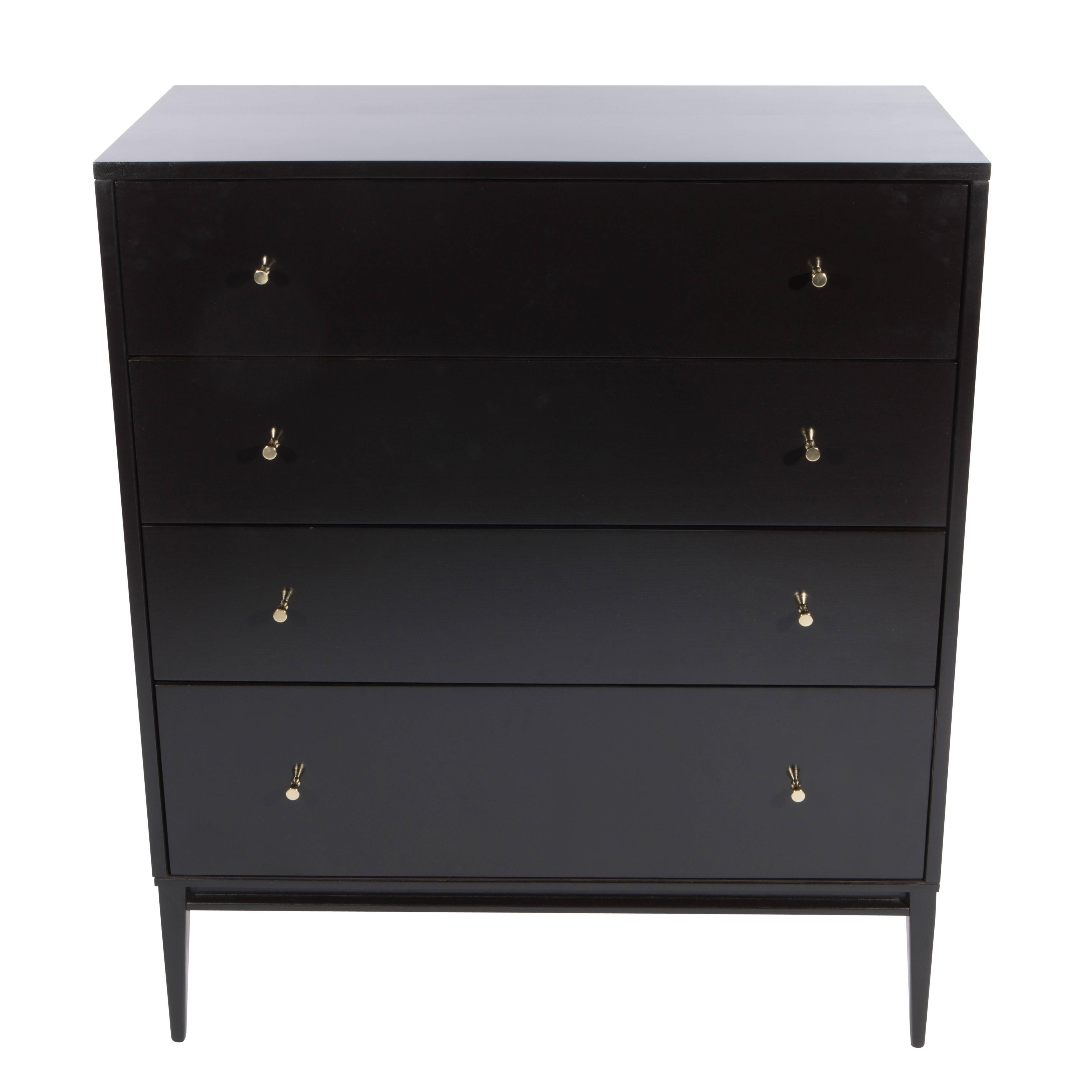 American Paul McCobb Four-Drawer Ebonized Cabinet, circa 1950s