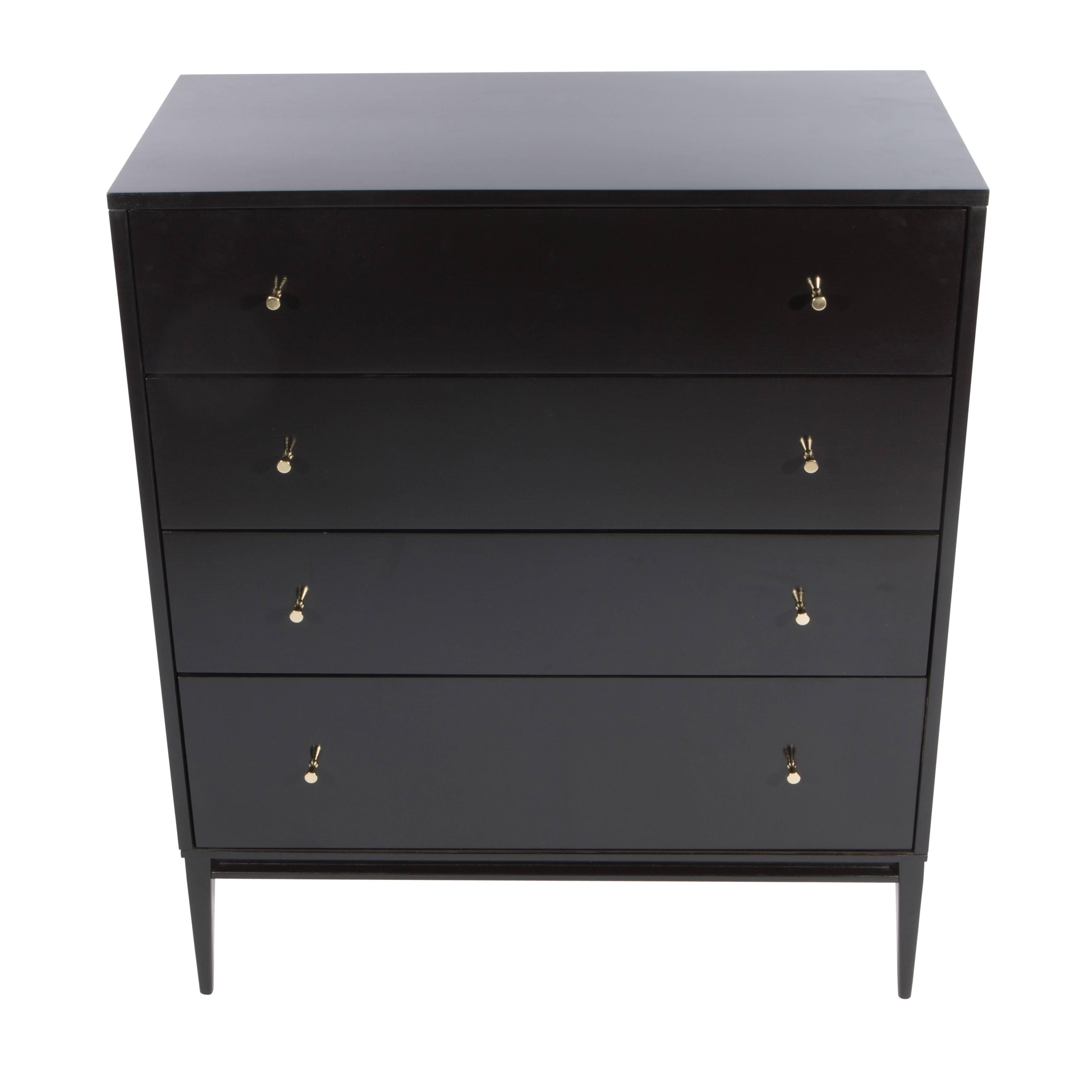 Paul McCobb Four-Drawer Ebonized Cabinet, circa 1950s In Good Condition In Brooklyn, NY