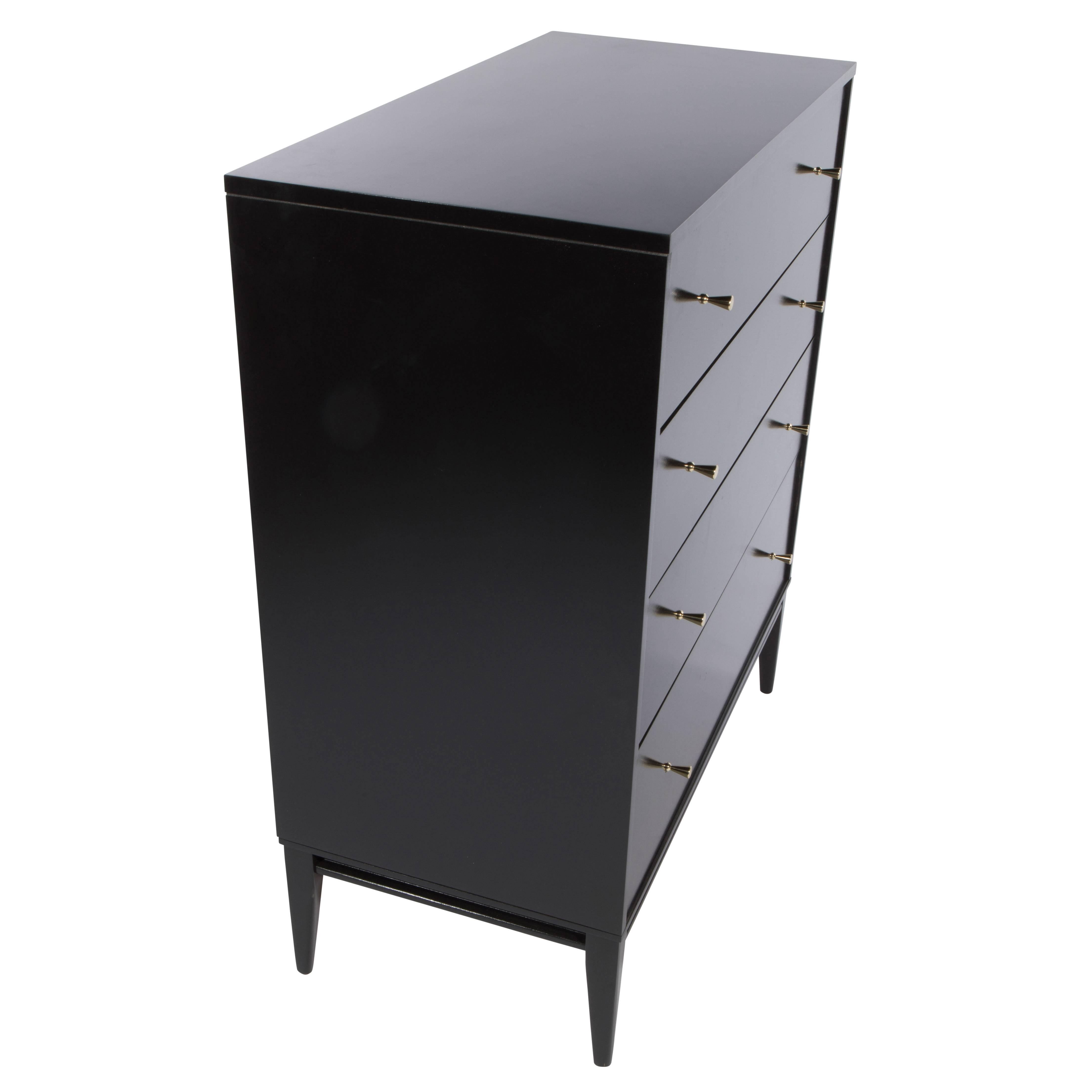 Mid-20th Century Paul McCobb Four-Drawer Ebonized Cabinet, circa 1950s