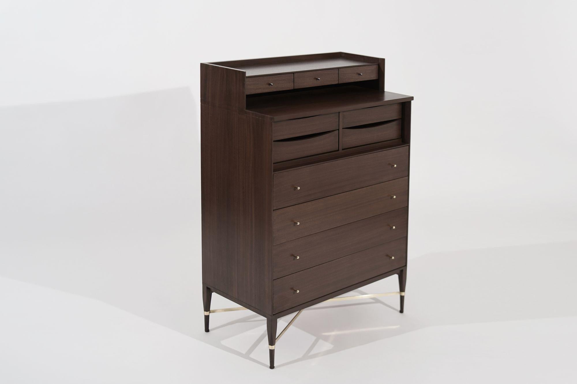 20th Century Paul McCobb Gentleman's Chest of Drawers in Mahogany, circa 1950s For Sale