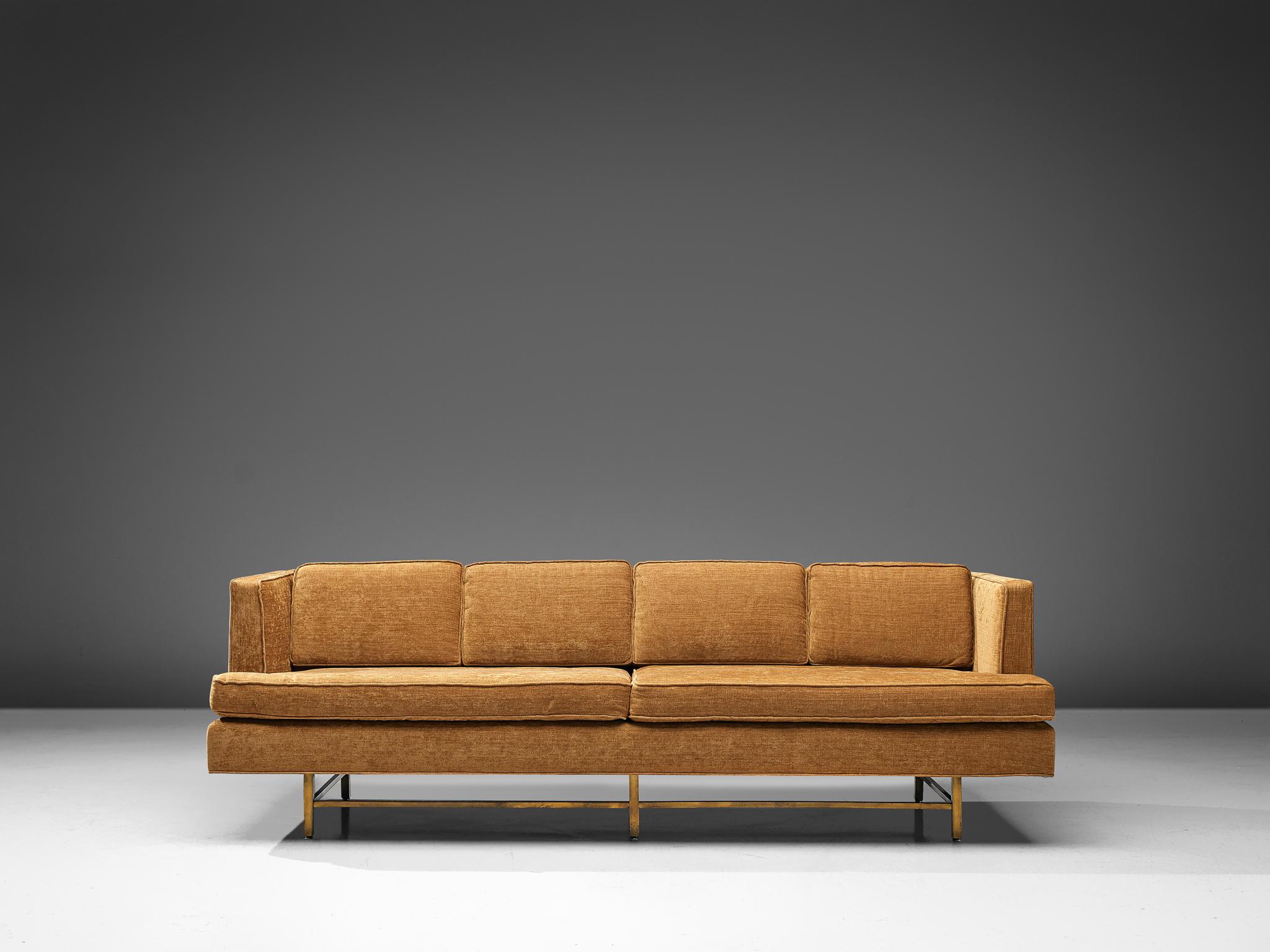 Mid-Century Modern Paul McCobb Grand Sofa with Brass Base