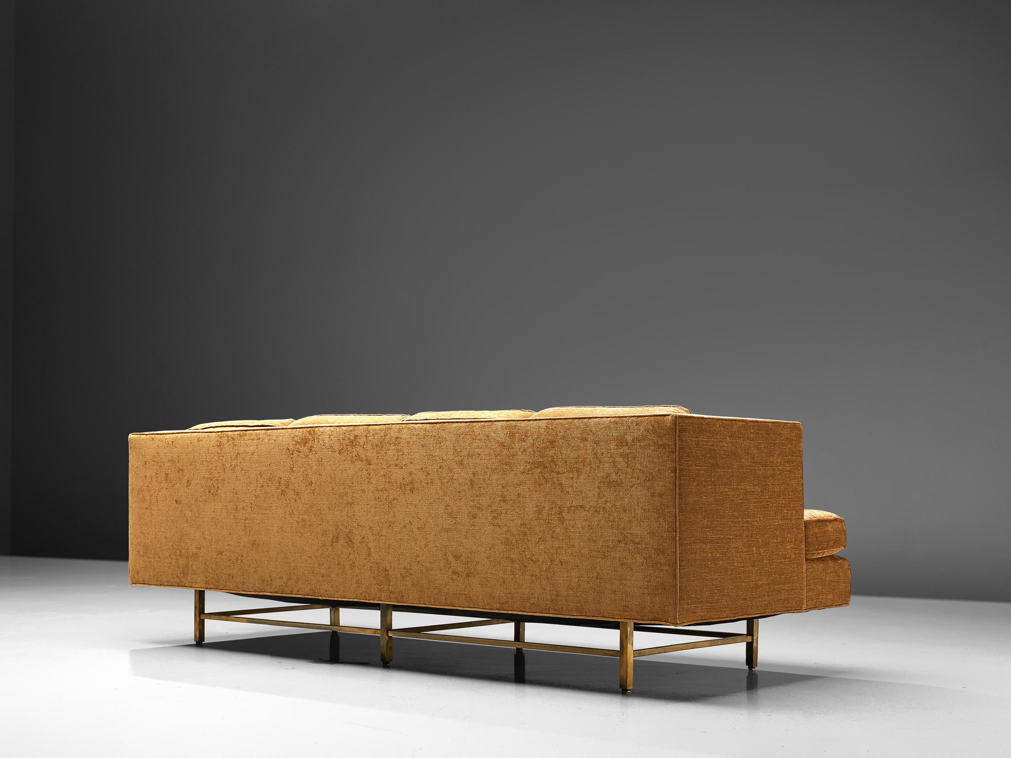 American Paul McCobb Grand Sofa with Brass Base