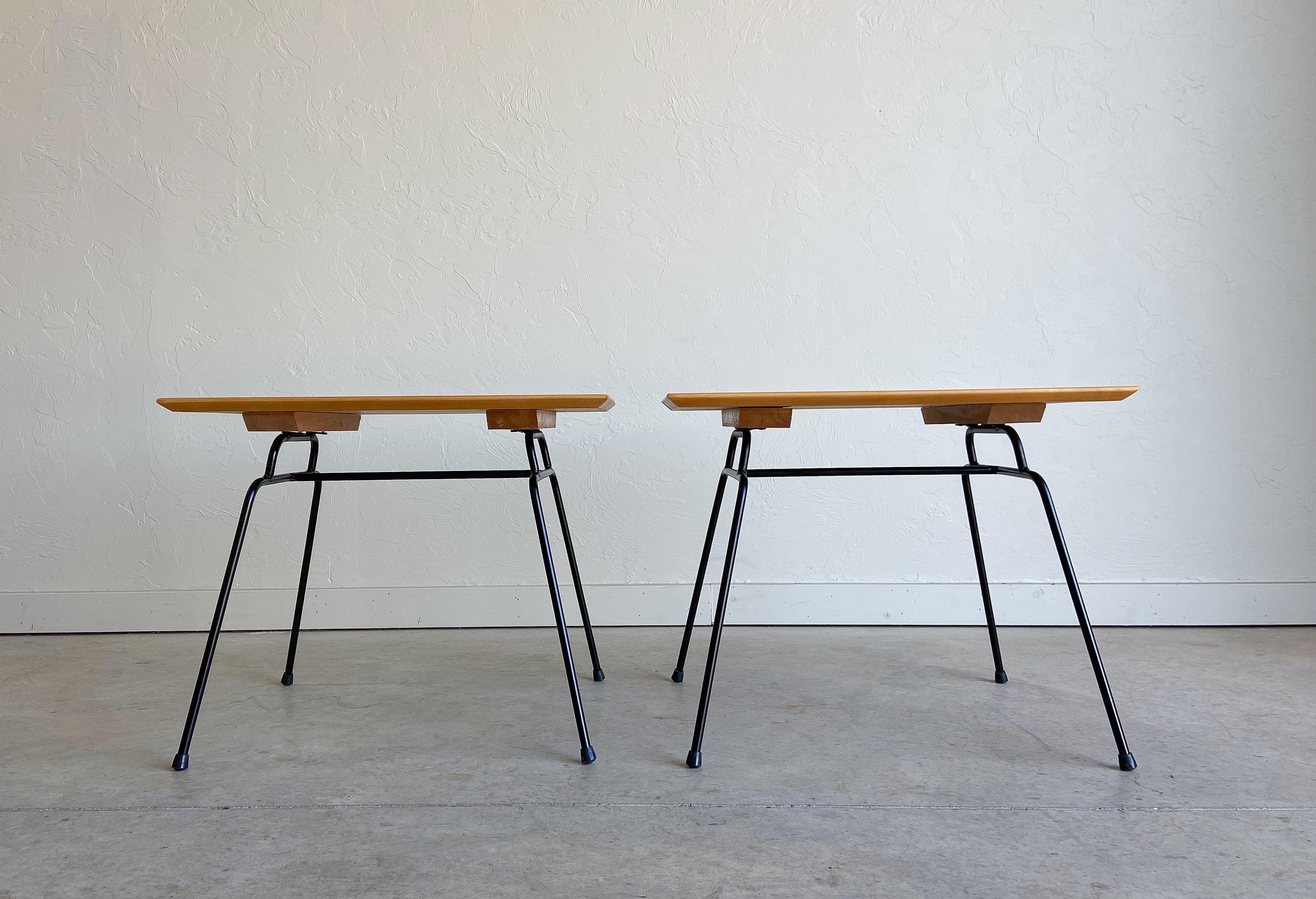American Paul McCobb Iron and Birch Tables, Planner Group, 1950's For Sale