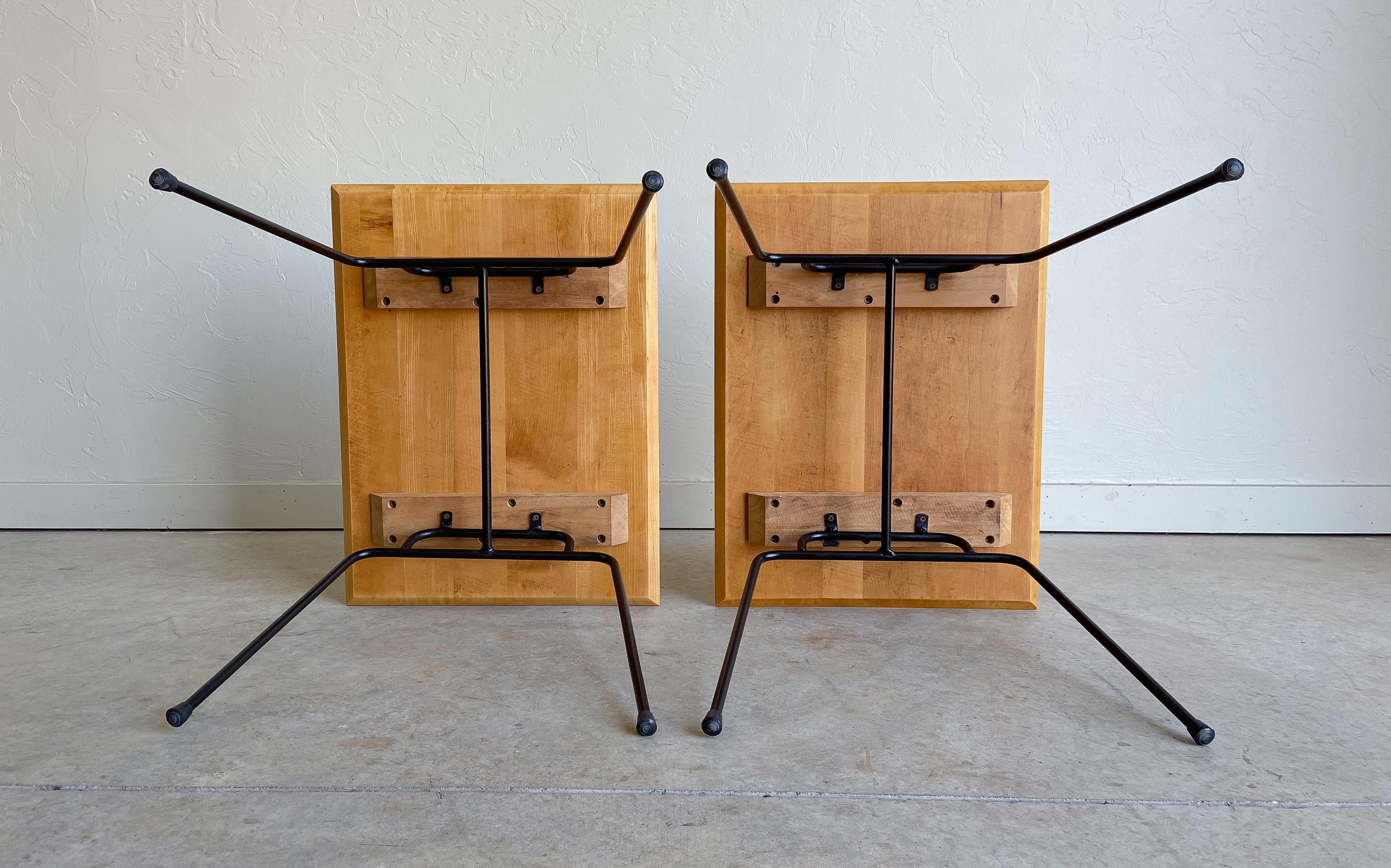 20th Century Paul McCobb Iron and Birch Tables, Planner Group, 1950's For Sale