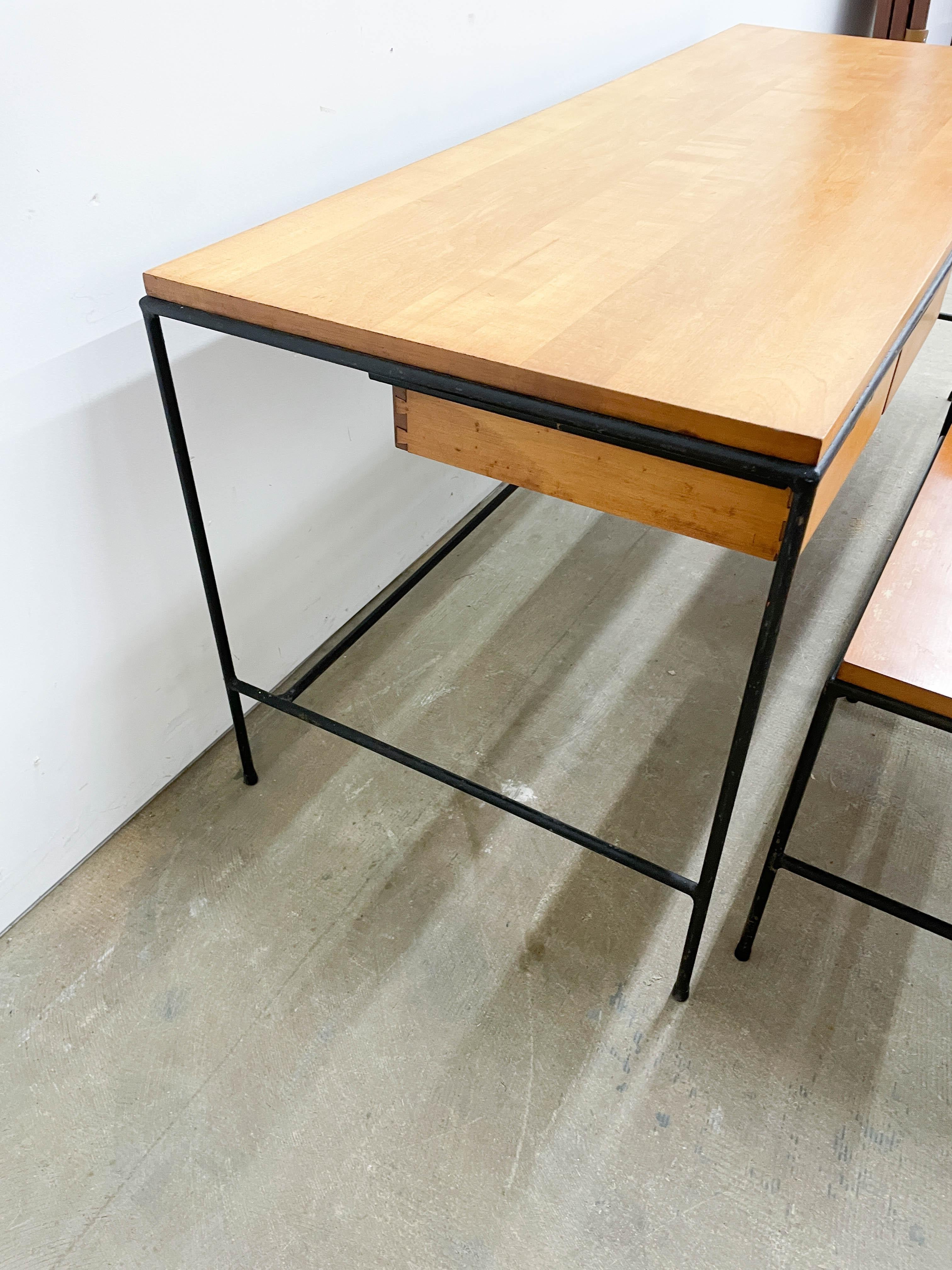 Paul McCobb Iron Leg Nesting tables with drawers For Sale 1
