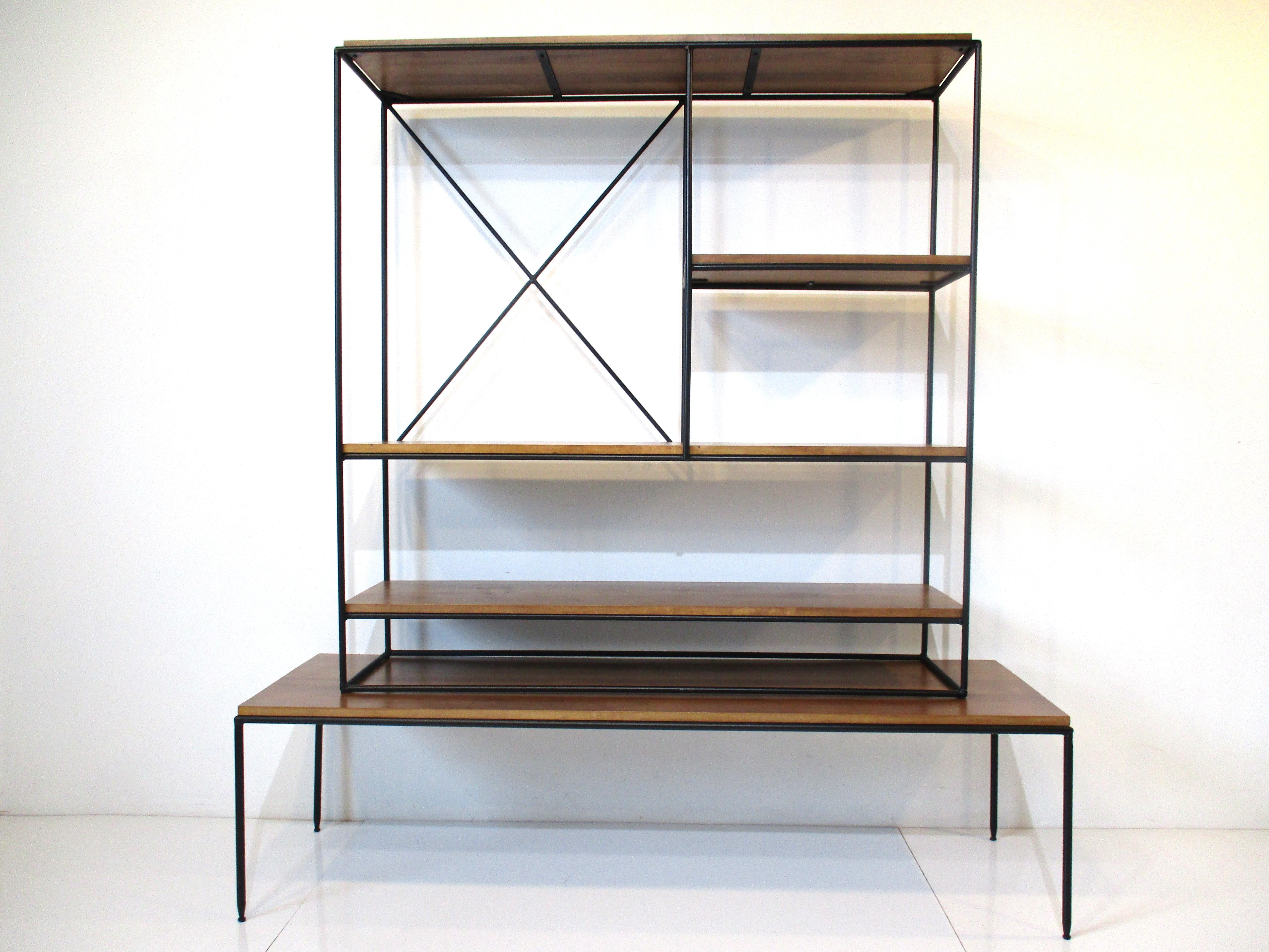 Paul McCobb Iron / Wood Bookcase Planner Group For Sale 6