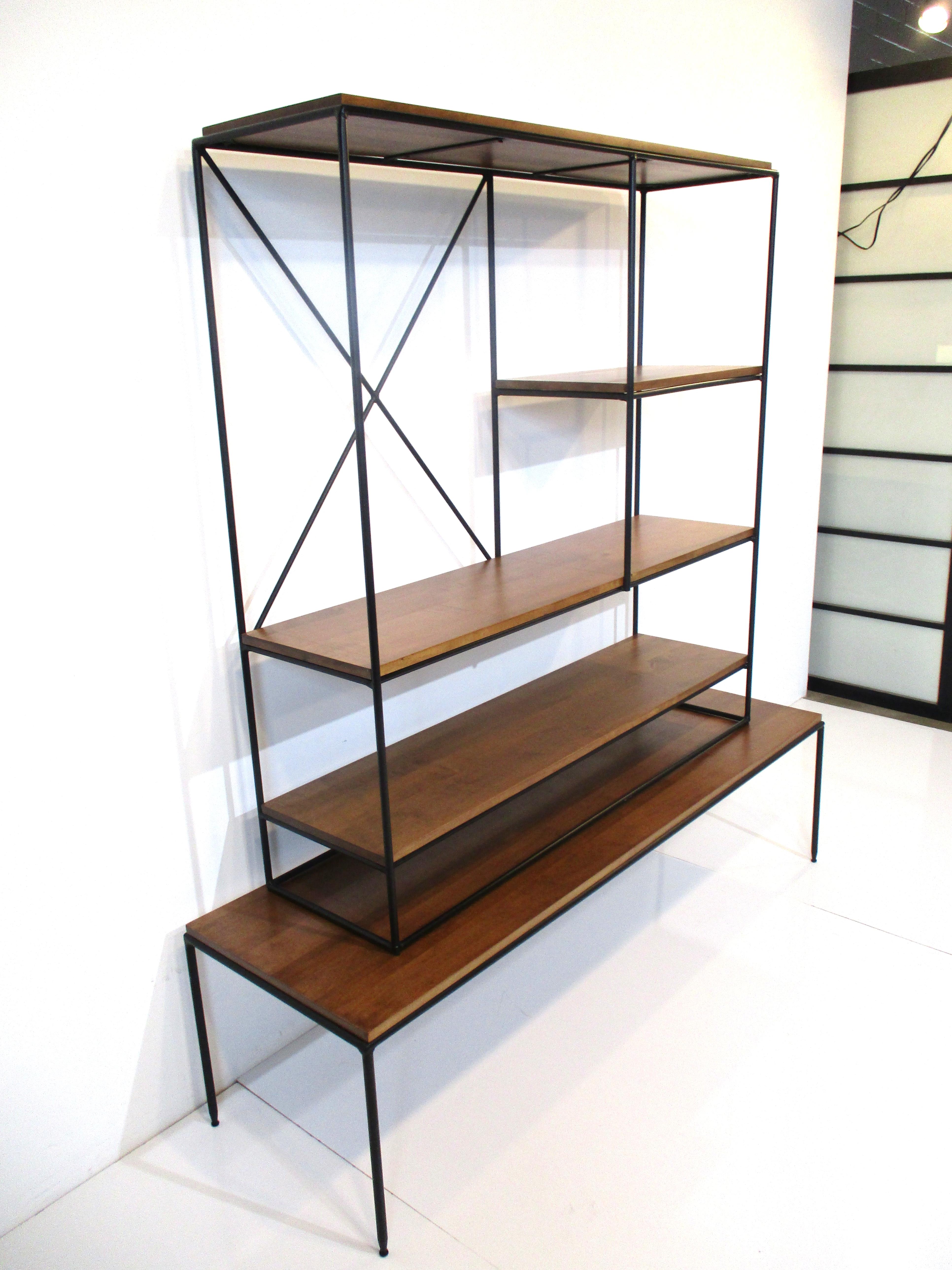 Paul McCobb Iron / Wood Bookcase Planner Group For Sale 7