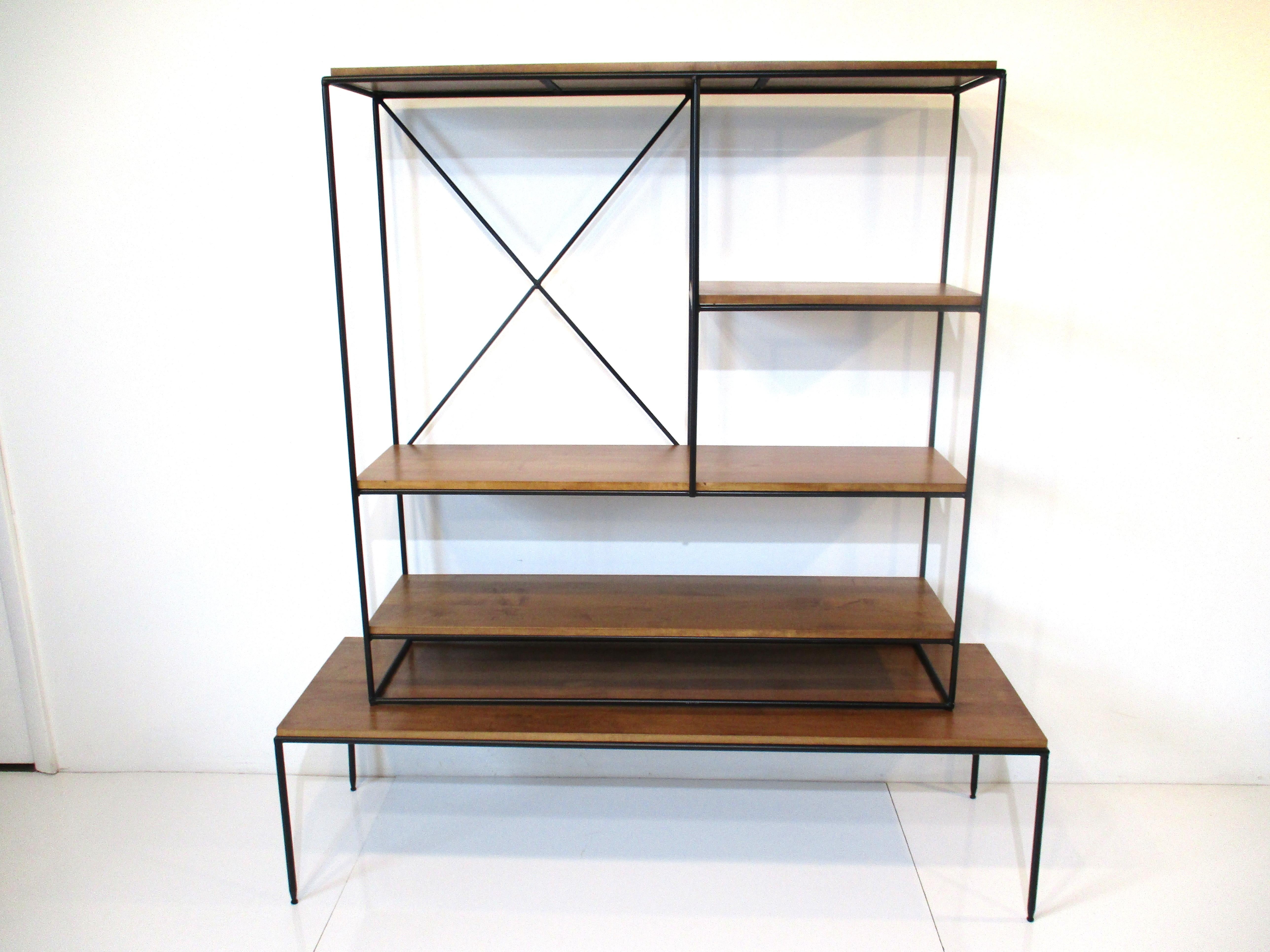 Paul McCobb Iron / Wood Bookcase Planner Group For Sale 8