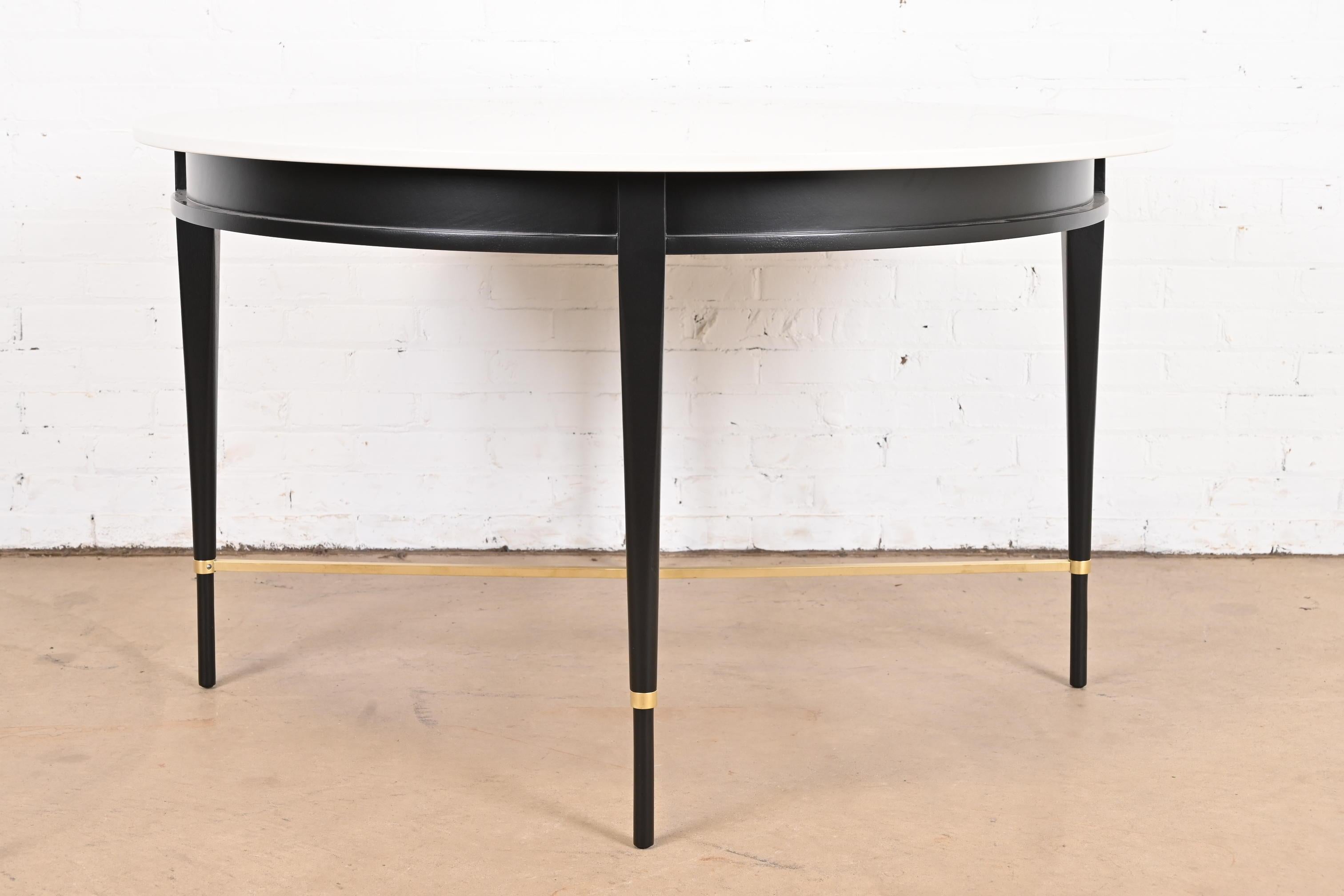 Paul McCobb Irwin Collection Black Lacquer and Brass Dining Table, Refinished For Sale 3