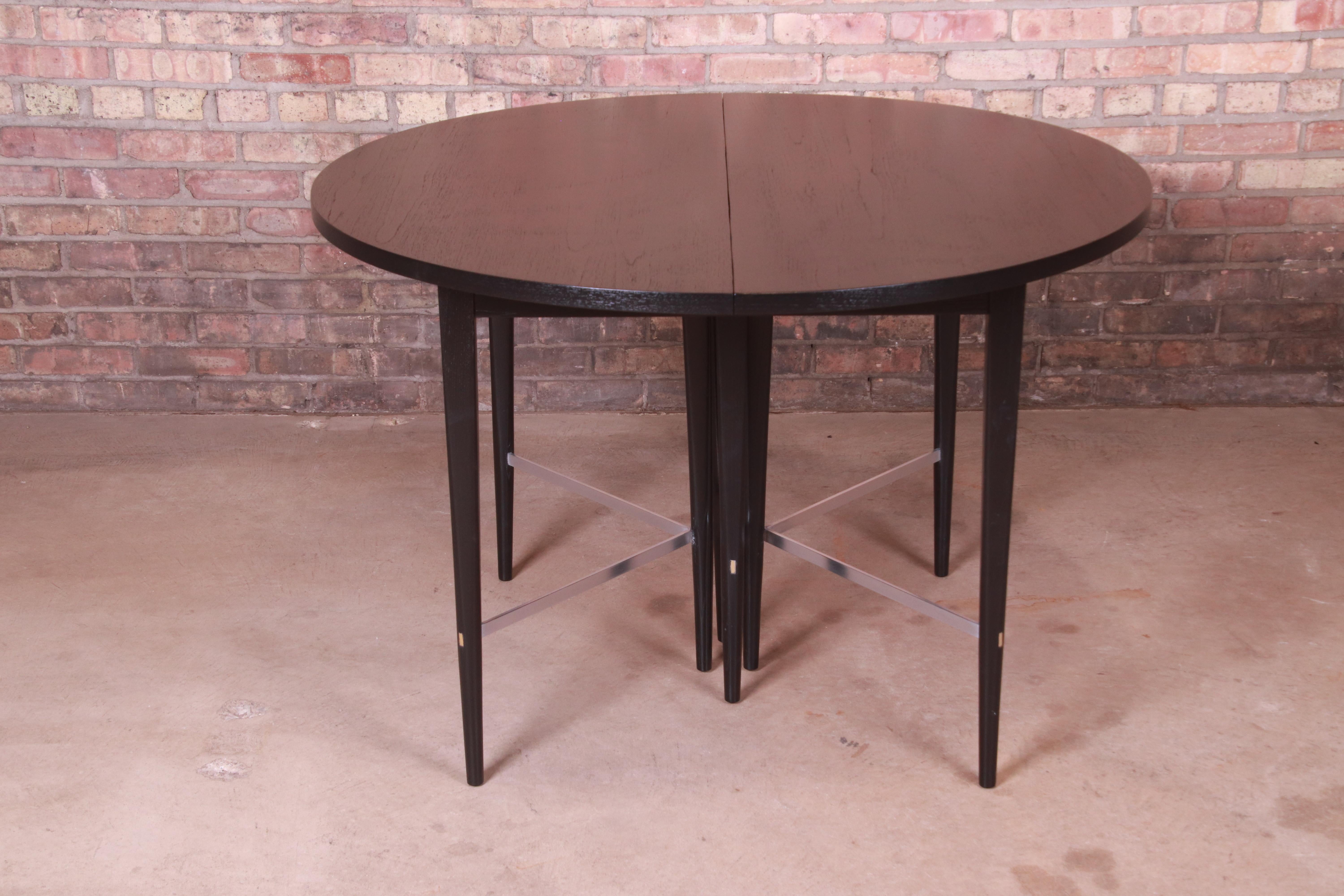 Paul McCobb Irwin Collection Black Lacquered Extension Dining Table, Refinished 3