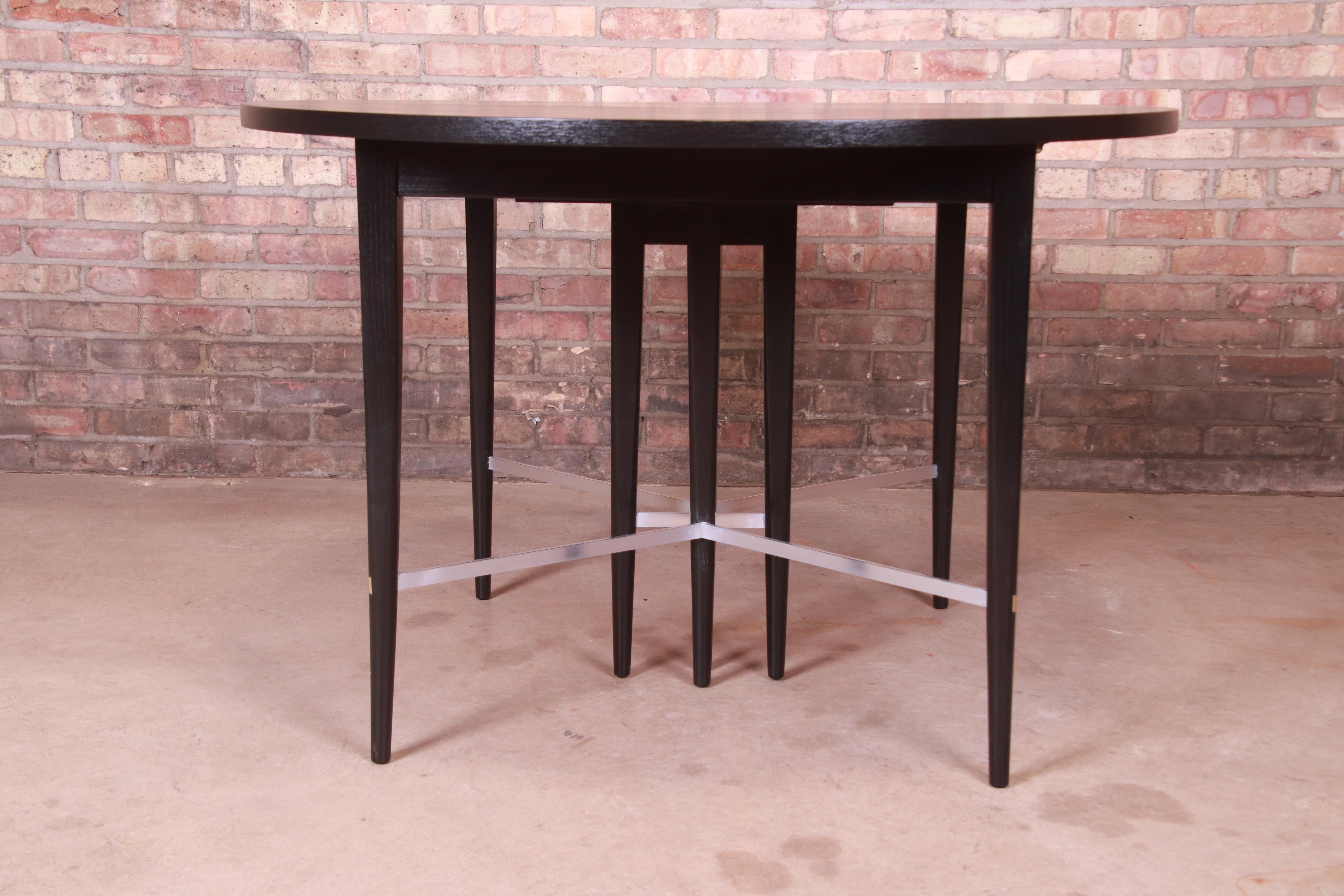 Paul McCobb Irwin Collection Black Lacquered Extension Dining Table, Refinished 6