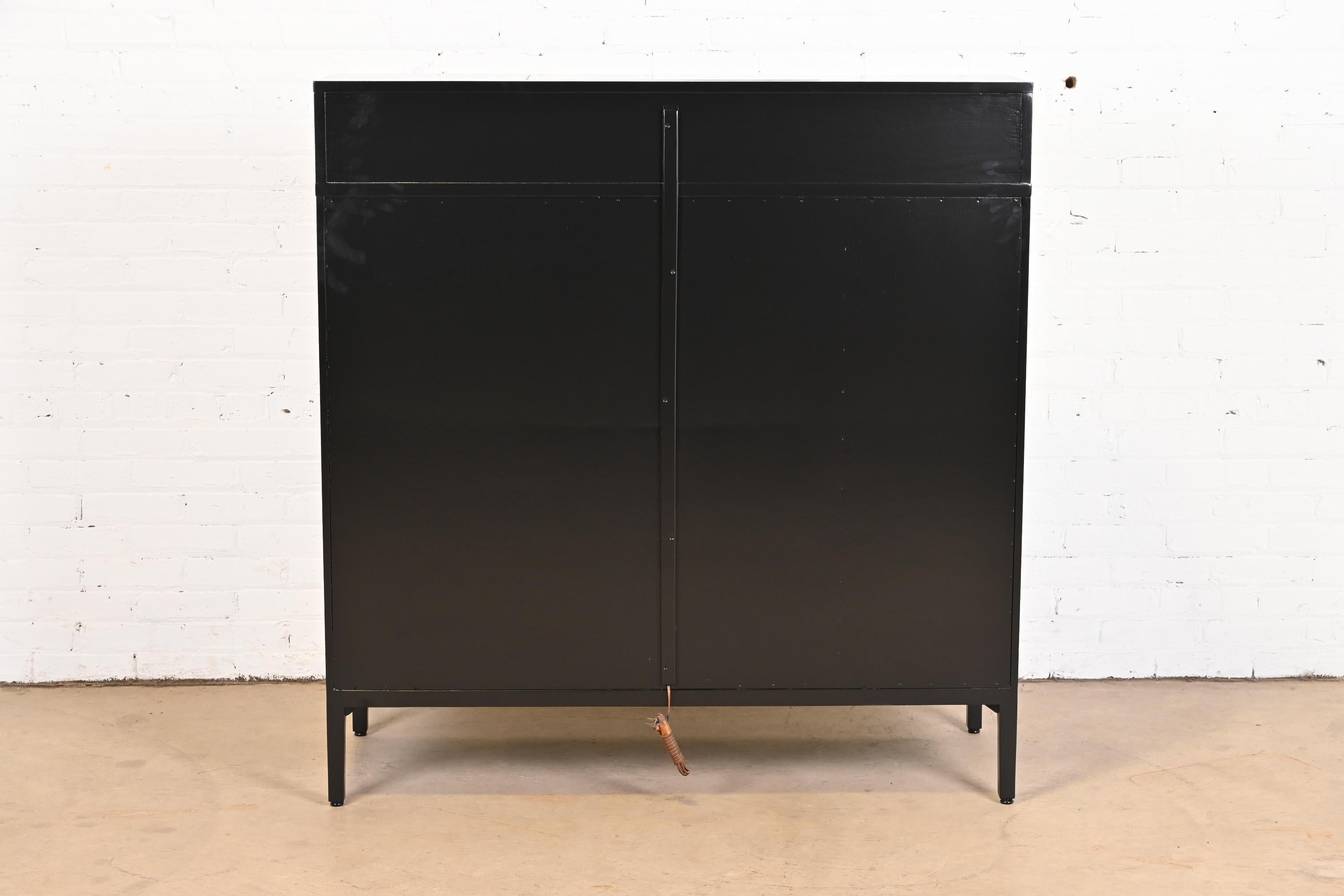 Paul McCobb Irwin Collection Black Lacquered Gentleman's Chest, Newly Refinished For Sale 4