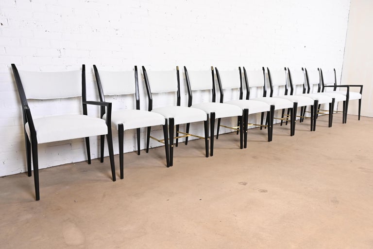Mid-20th Century Paul McCobb Irwin Collection Black Lacquered Mahogany Dining Chairs, Set of Ten For Sale