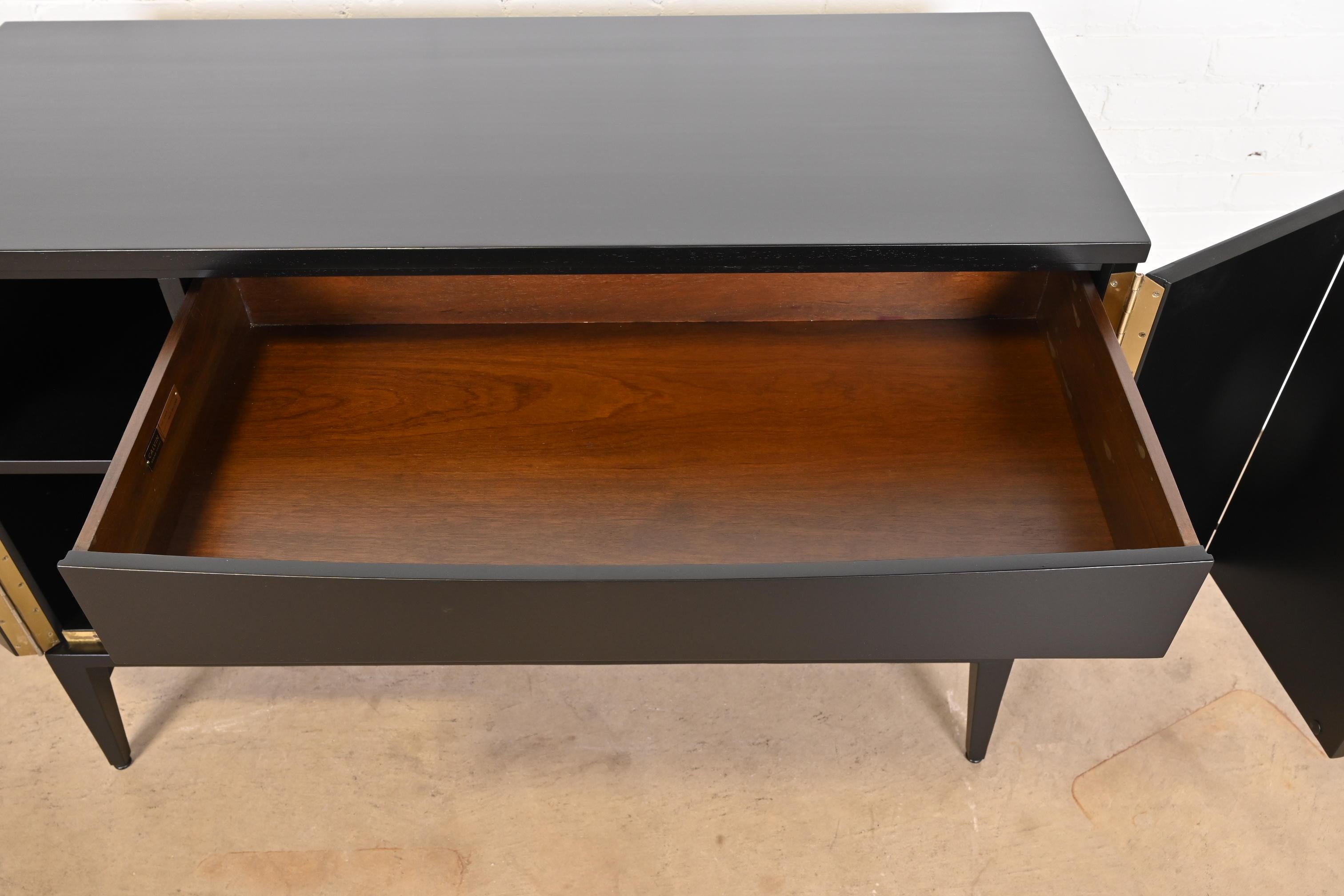 Paul McCobb Irwin Collection Black Lacquered Sideboard or Bar Cabinet 5