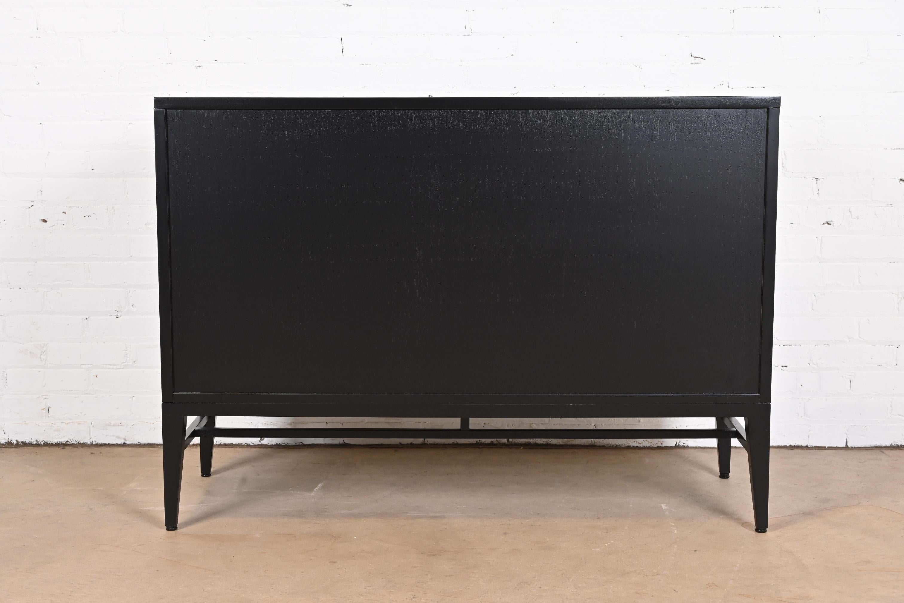 Paul McCobb Irwin Collection Black Lacquered Sideboard or Bar Cabinet 8