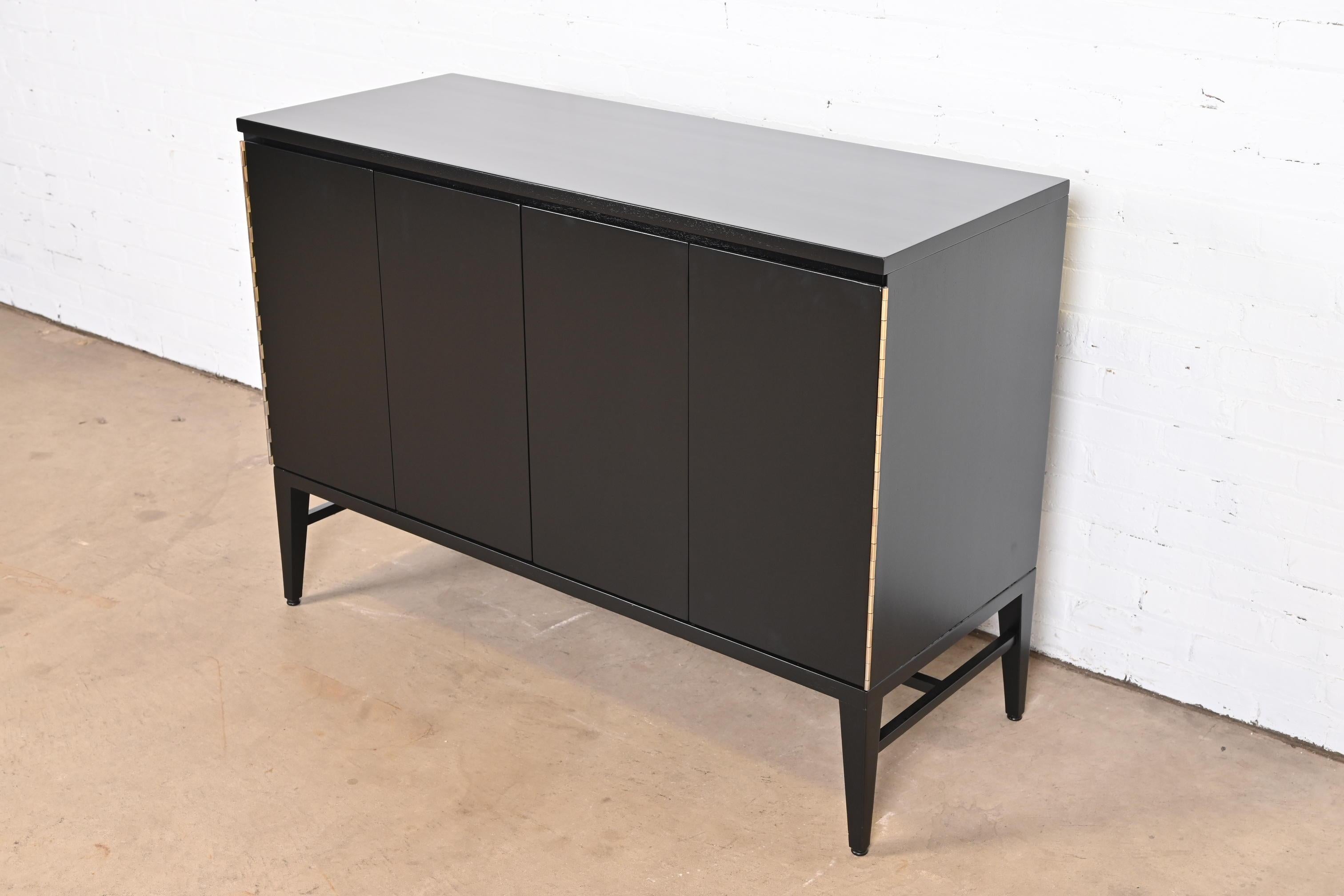 Mid-Century Modern Paul McCobb Irwin Collection Black Lacquered Sideboard or Bar Cabinet