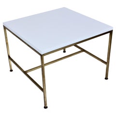 Paul McCobb Irwin Collection Brass & White Glass Occasional Table, C. 1952