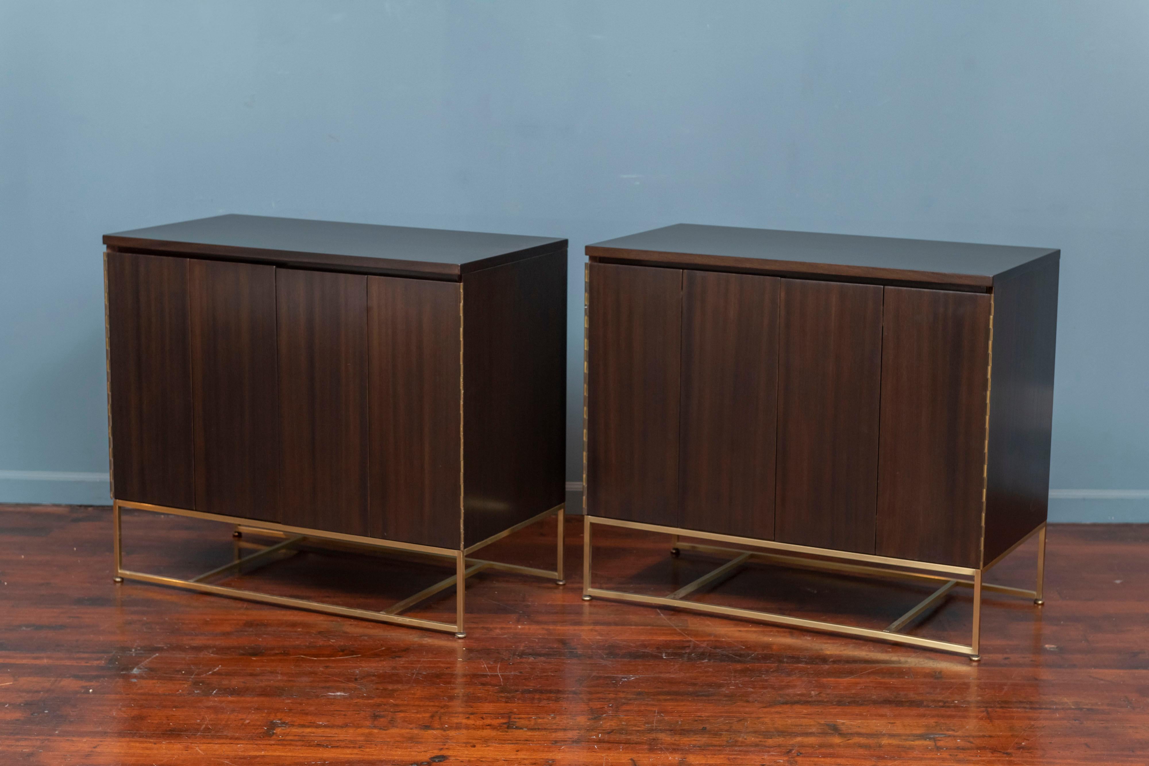 Brass Paul McCobb Irwin Collection Cabinets for Calvin Furniture Co.